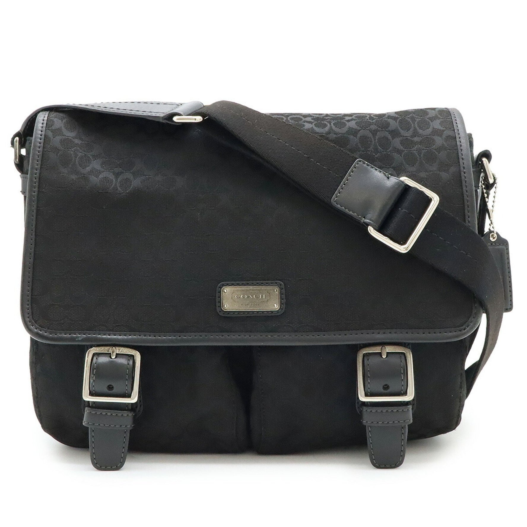 COACH Mini Signature Shoulder Bag Canvas Leather
