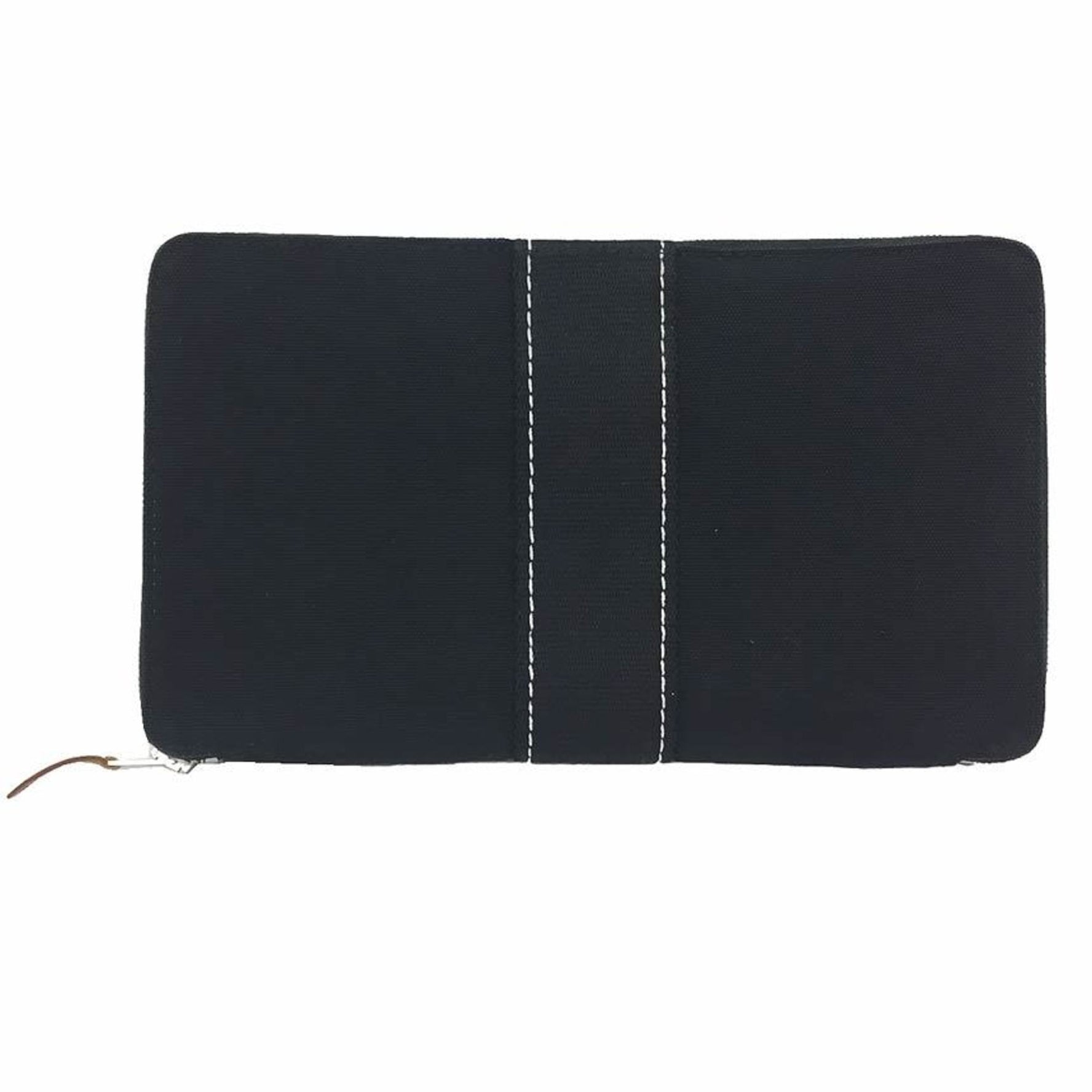 HERMES Deauville Purse GM Long Wallet Canvas Black Hermes