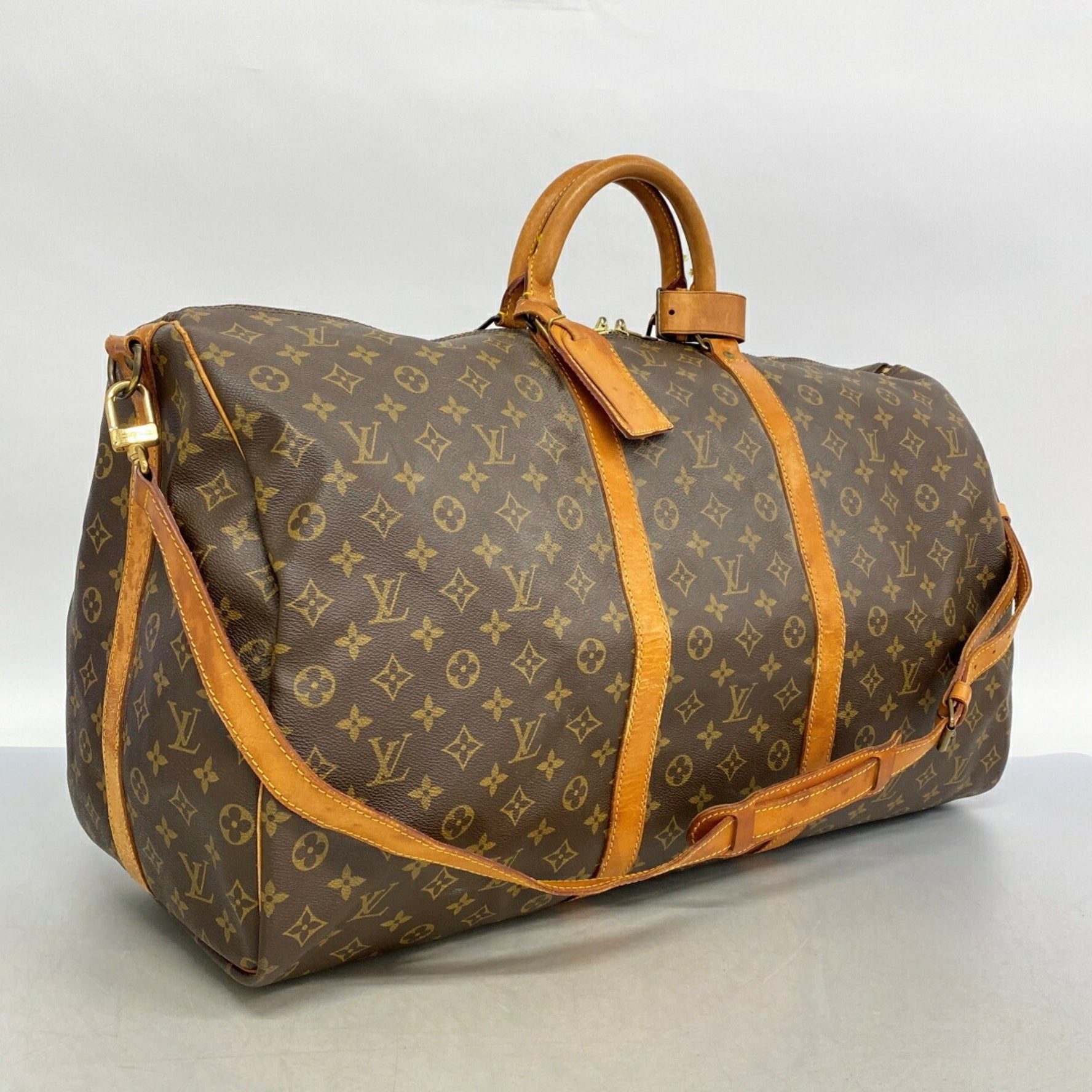 Louis Vuitton Monogram Keepall Bandouliere 60 Boston Bag Brown Men's and Women's