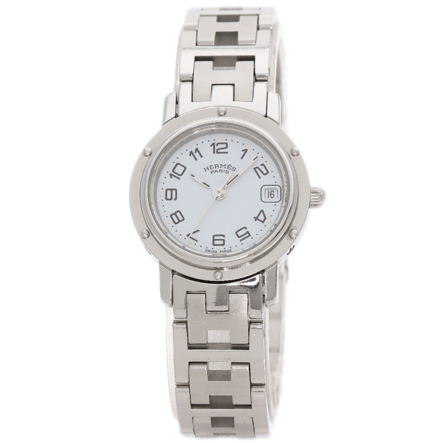 Hermes CL4.210 Clipper New Buckle Watch Stainless Steel SS Ladies HERMES