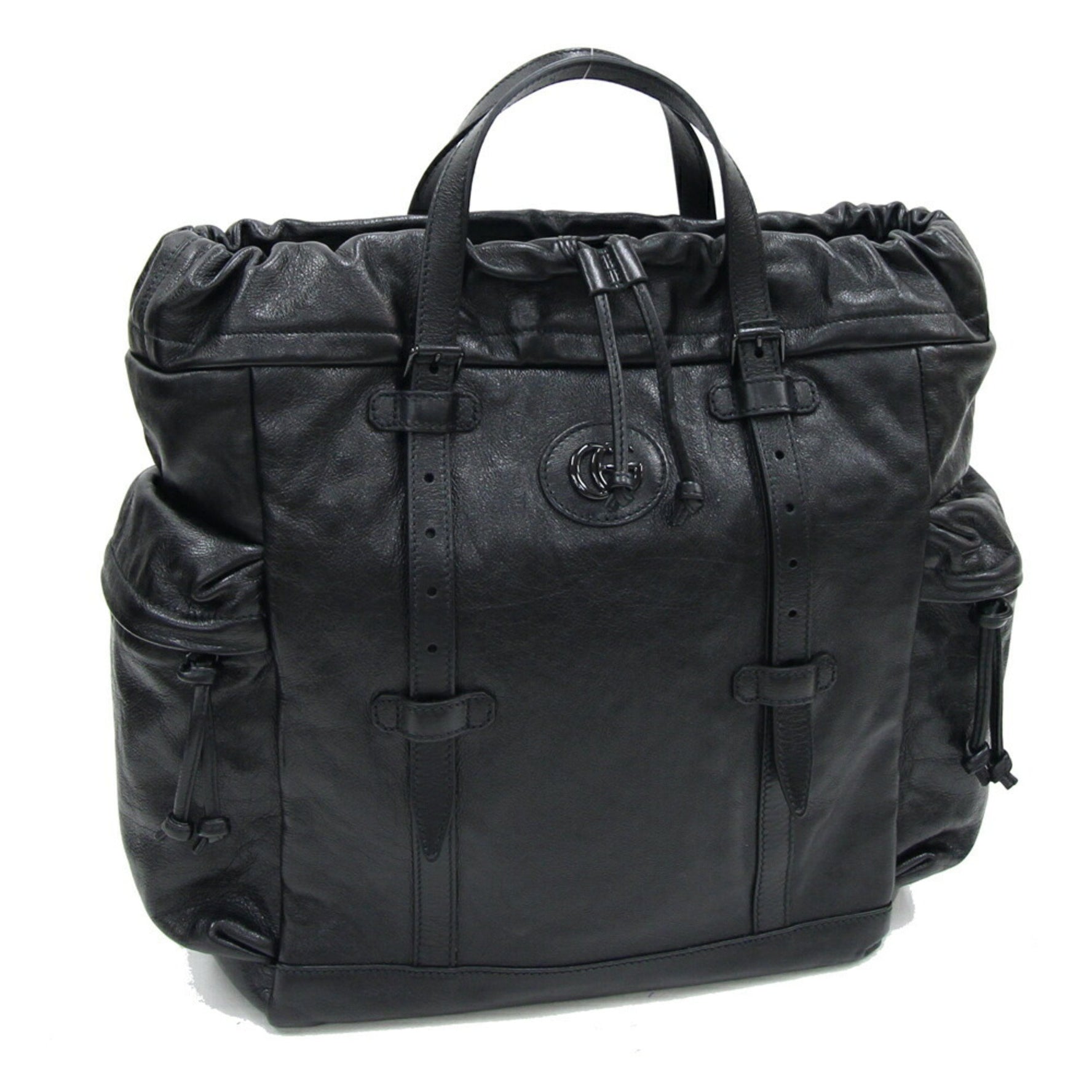 Gucci Tote Bag Drawstring Leather Lining GG Men Women