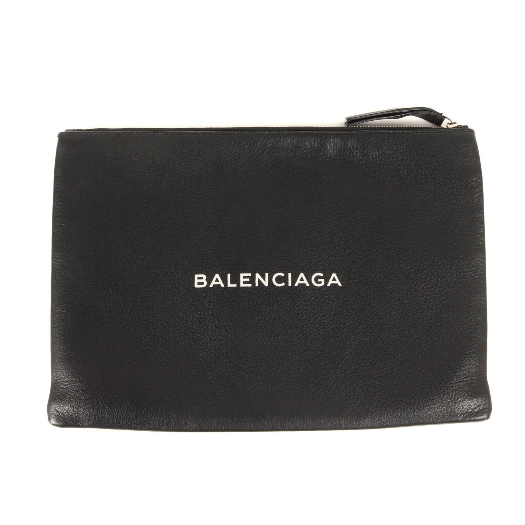 BALENCIAGA Leather Clutch Bag (485110・1060・Z・002123) Black