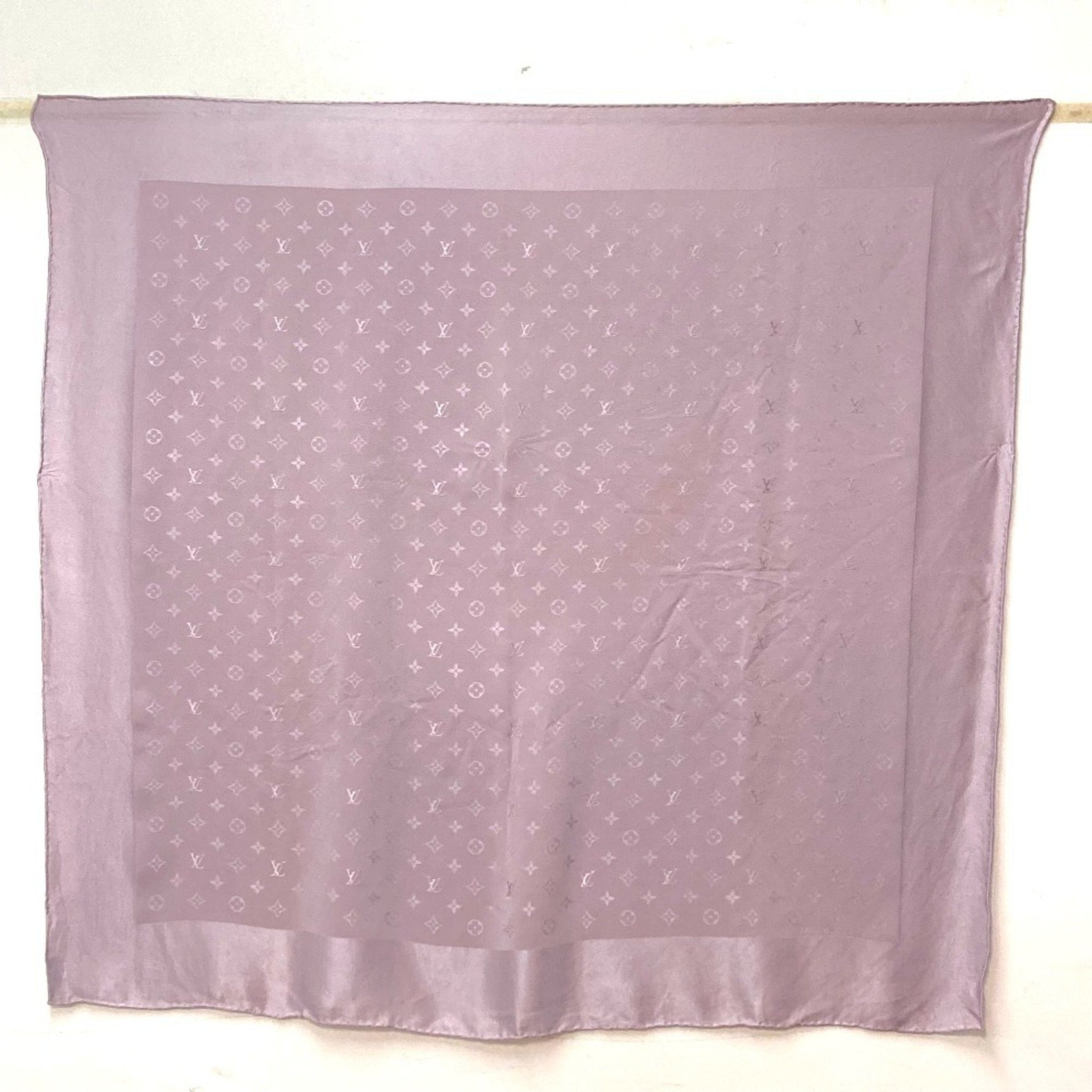 LOUIS VUITTON Monogram Silk Shawl/Scarf for Women in Light Purple
