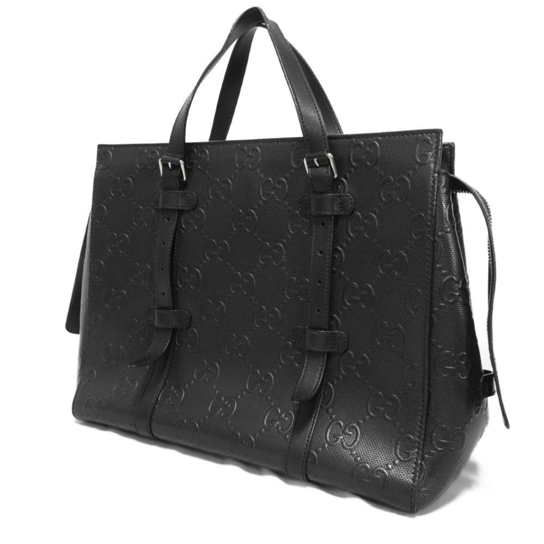 Gucci GG Embossed Punching Tote Bag Shoulder Double G