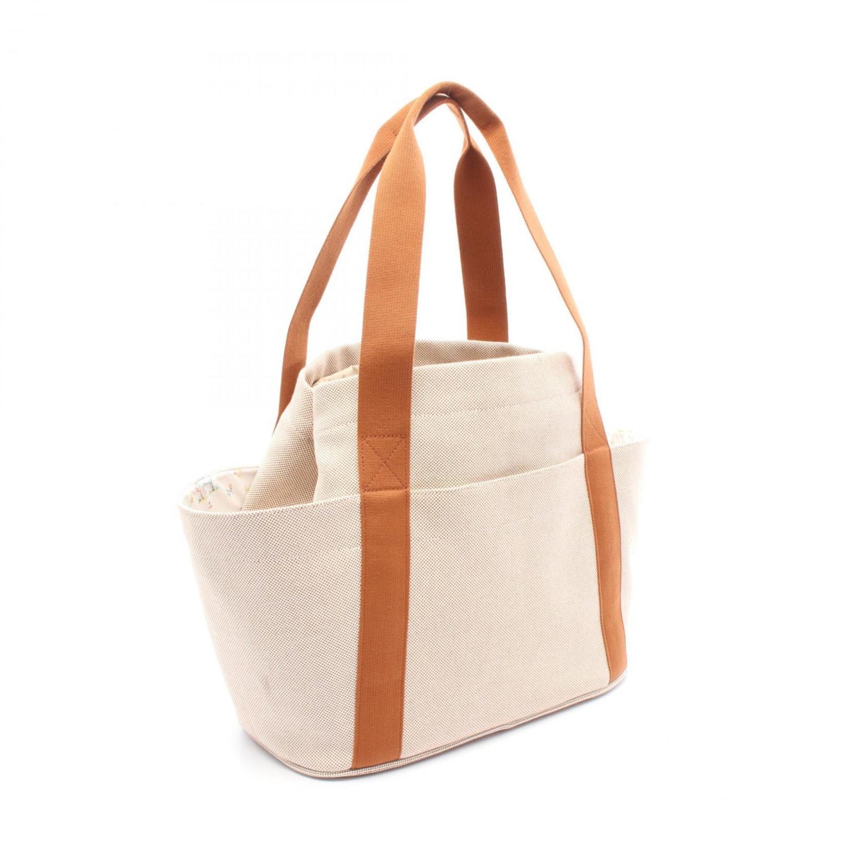 Hermes Hermès Cabriole Mother's Bag Tote Canvas Toile H Beige Brown