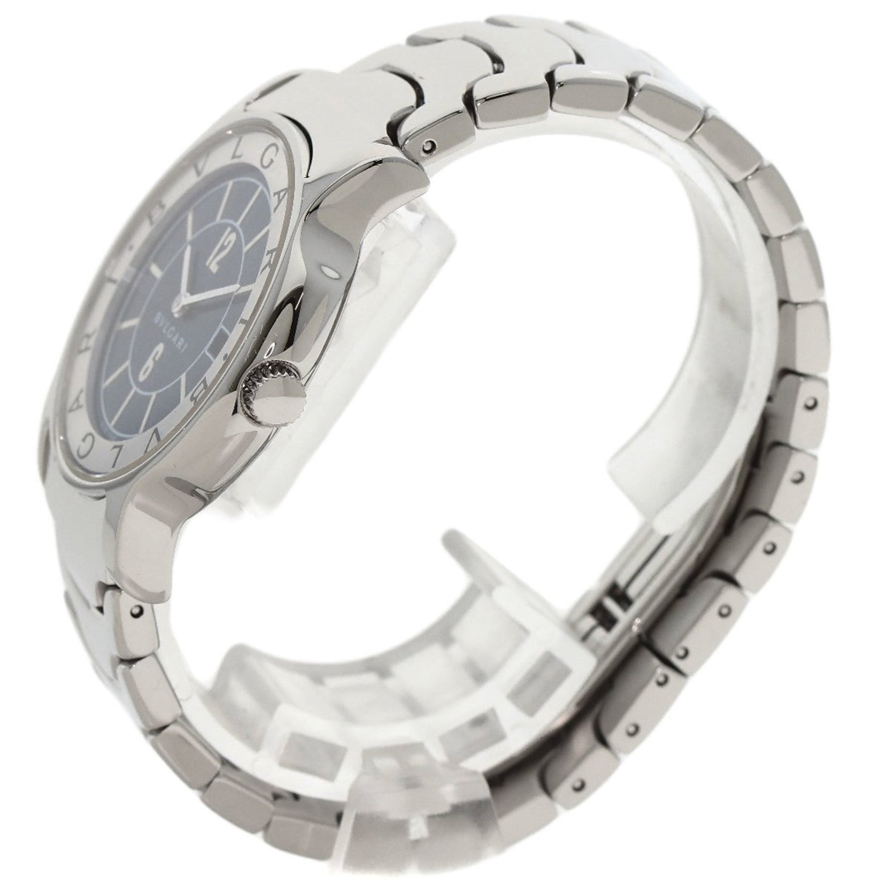 Bvlgari ST35S Solotempo Blue Stainless Steel Men's Watch