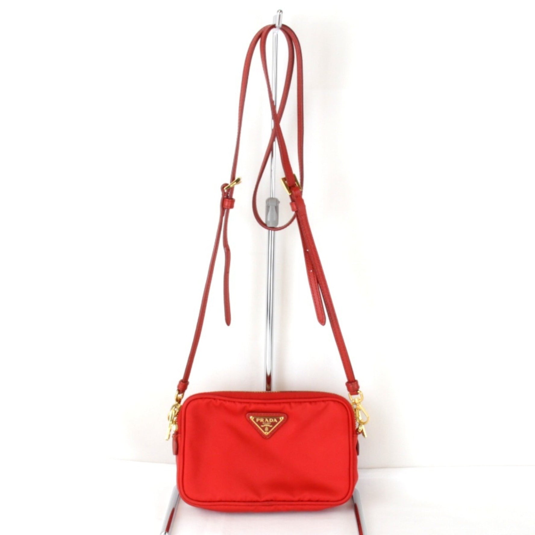 PRADA Mini Shoulder Bag Nylon Red