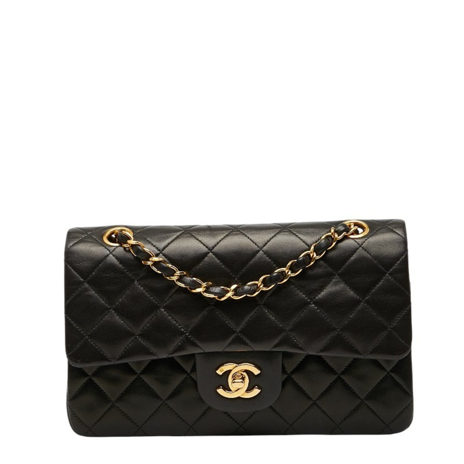 CHANEL Coco Mark Matelasse 23 Double Flap Chain Shoulder Bag in Lambskin