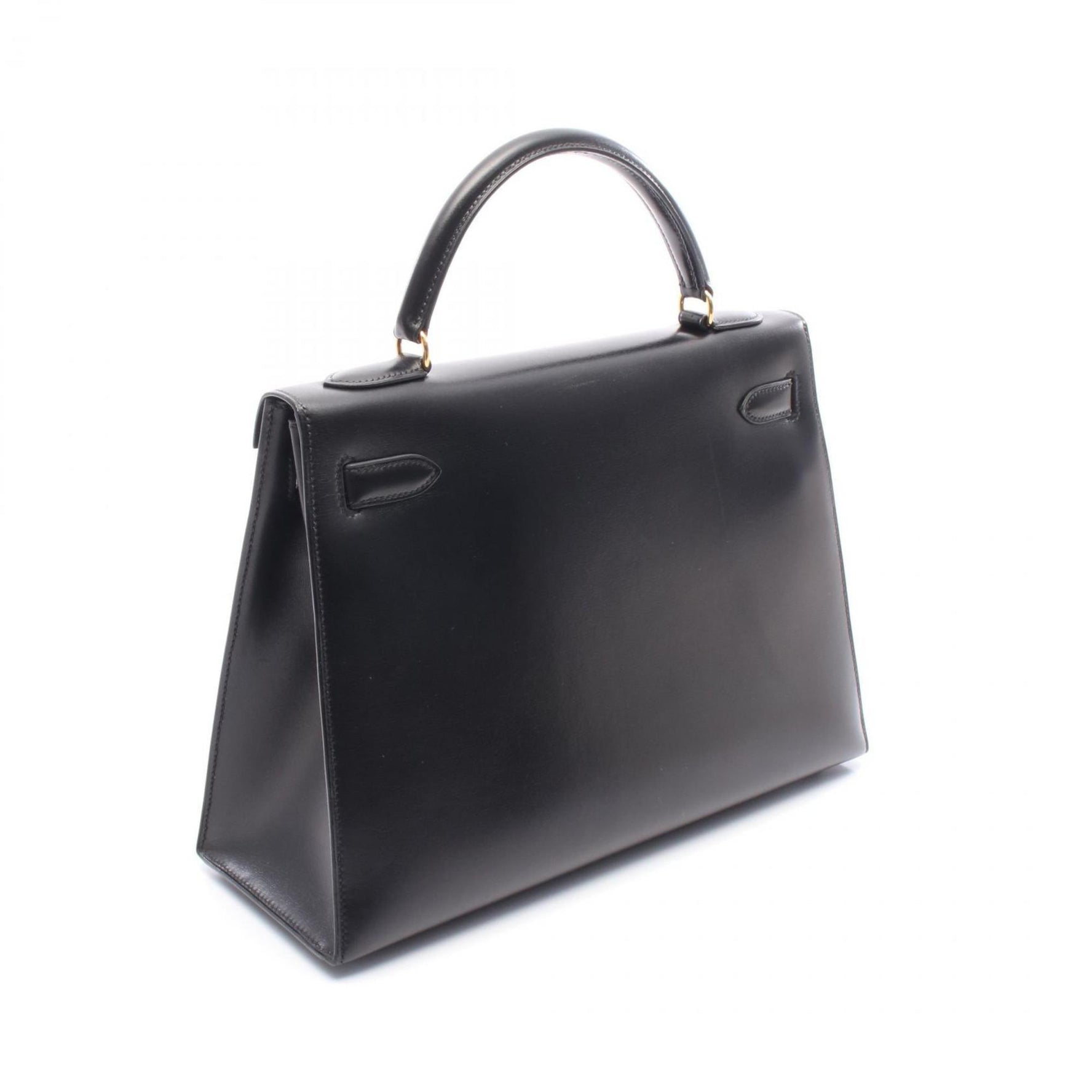 Hermes Hermès Kelly 32 handbag in box calf leather, black.
