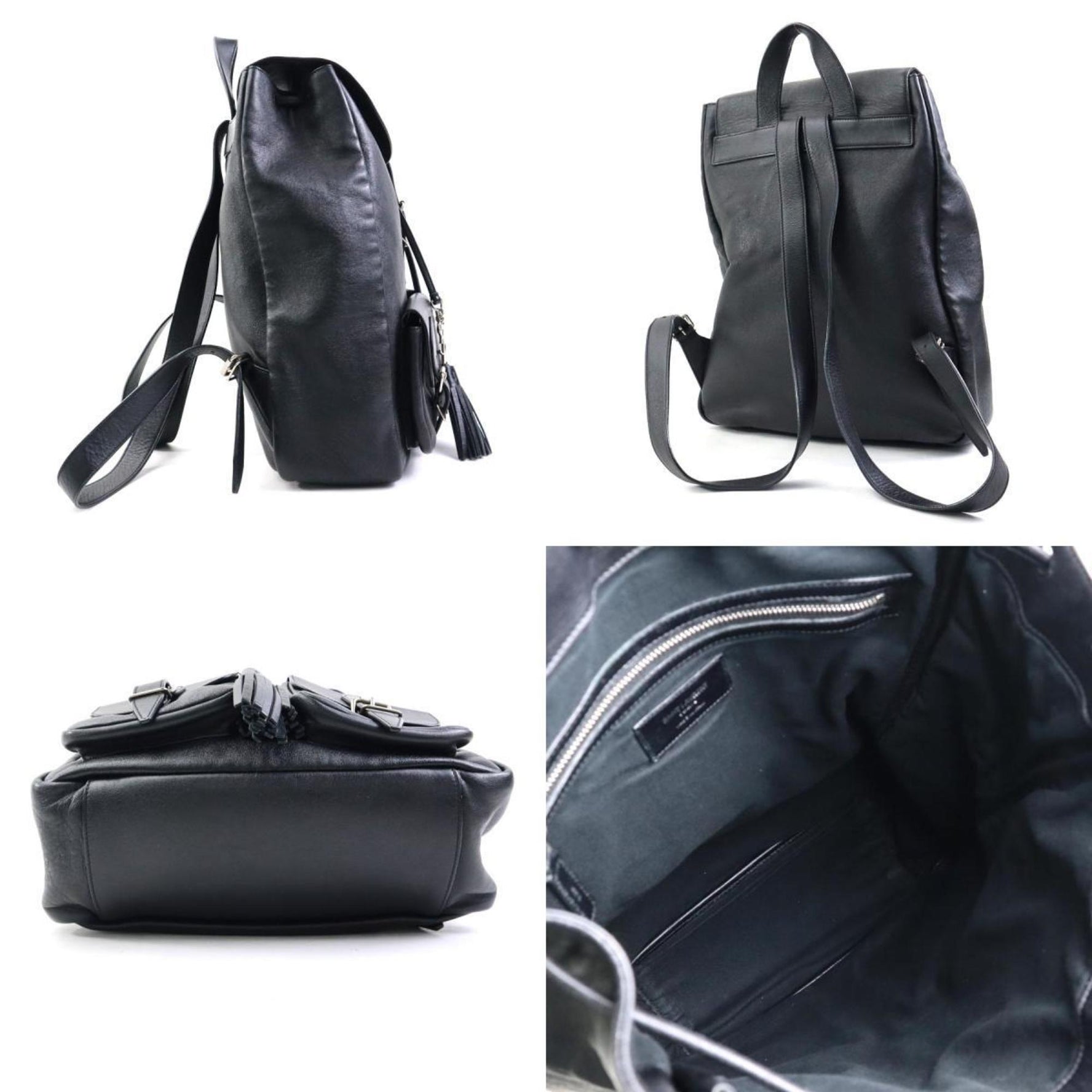 Saint Laurent SAINT LAURENT Backpack Leather Black Men's Women's h30834a