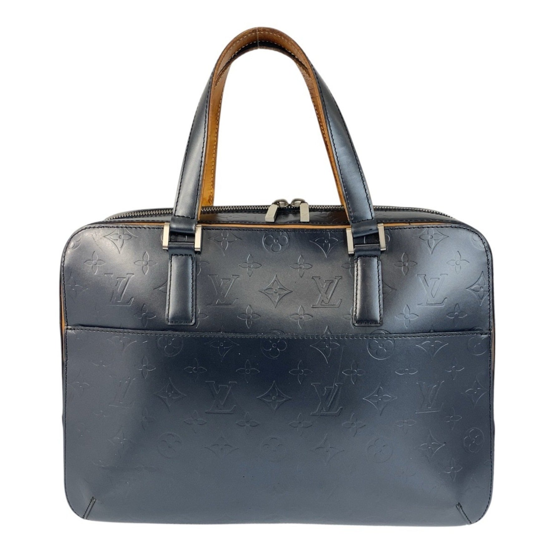 Louis Vuitton Monogram Matte Malden Leather Tote Bag with Silver Hardware