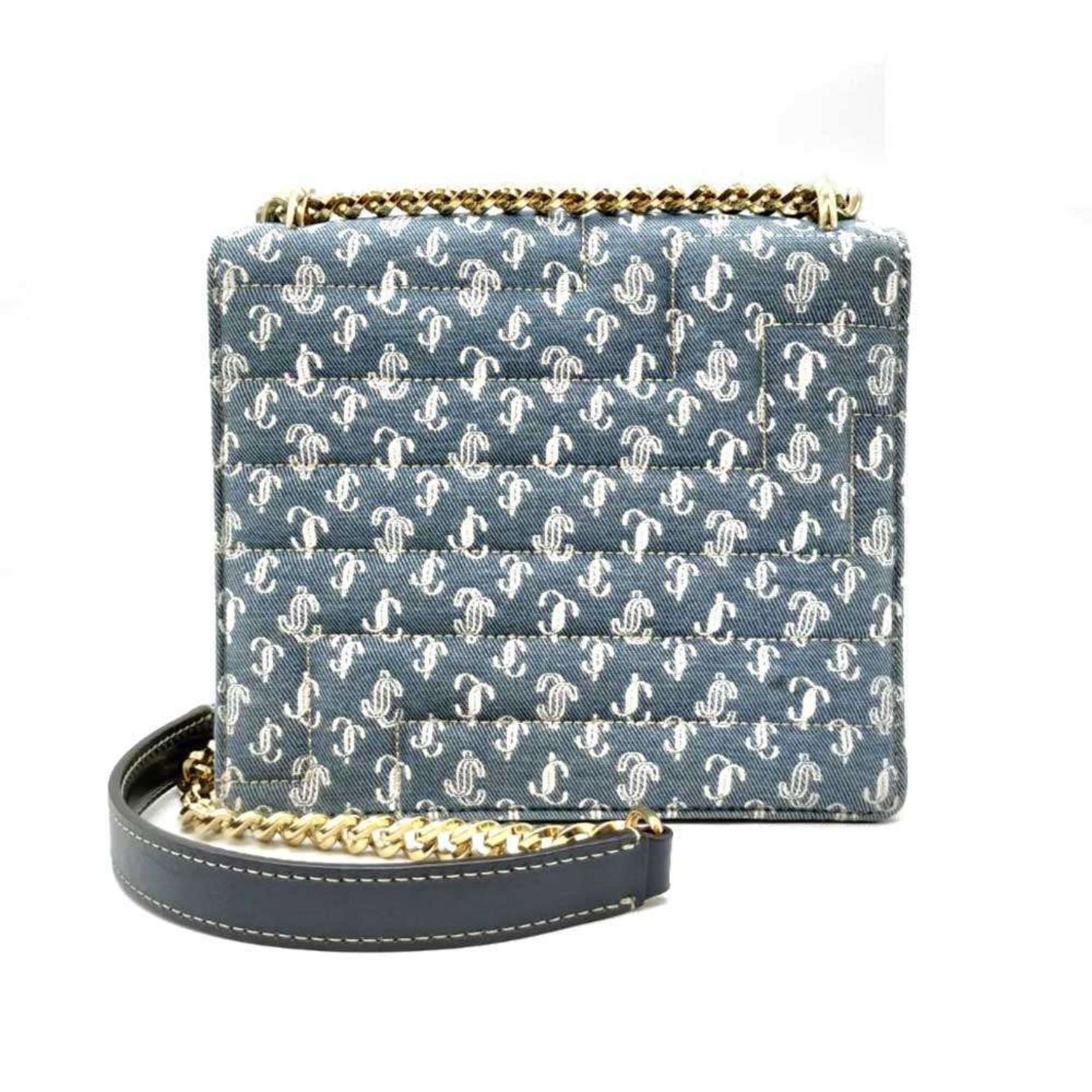 Jimmy Choo Varenne Avenue Chain Shoulder Bag in Denim Canvas, JC