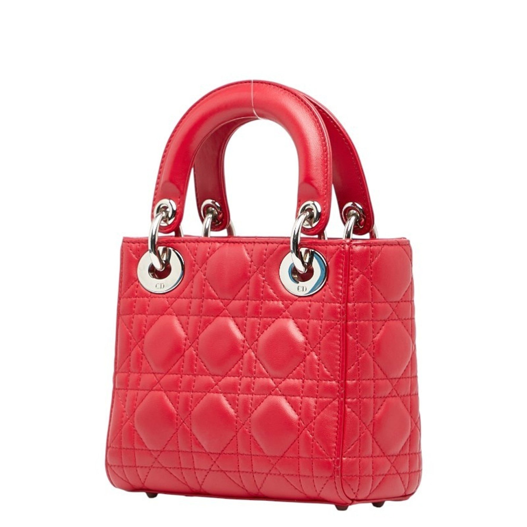 Christian Dior Dior Cannage Lady Handbag/Shoulder Bag, Red Leather
