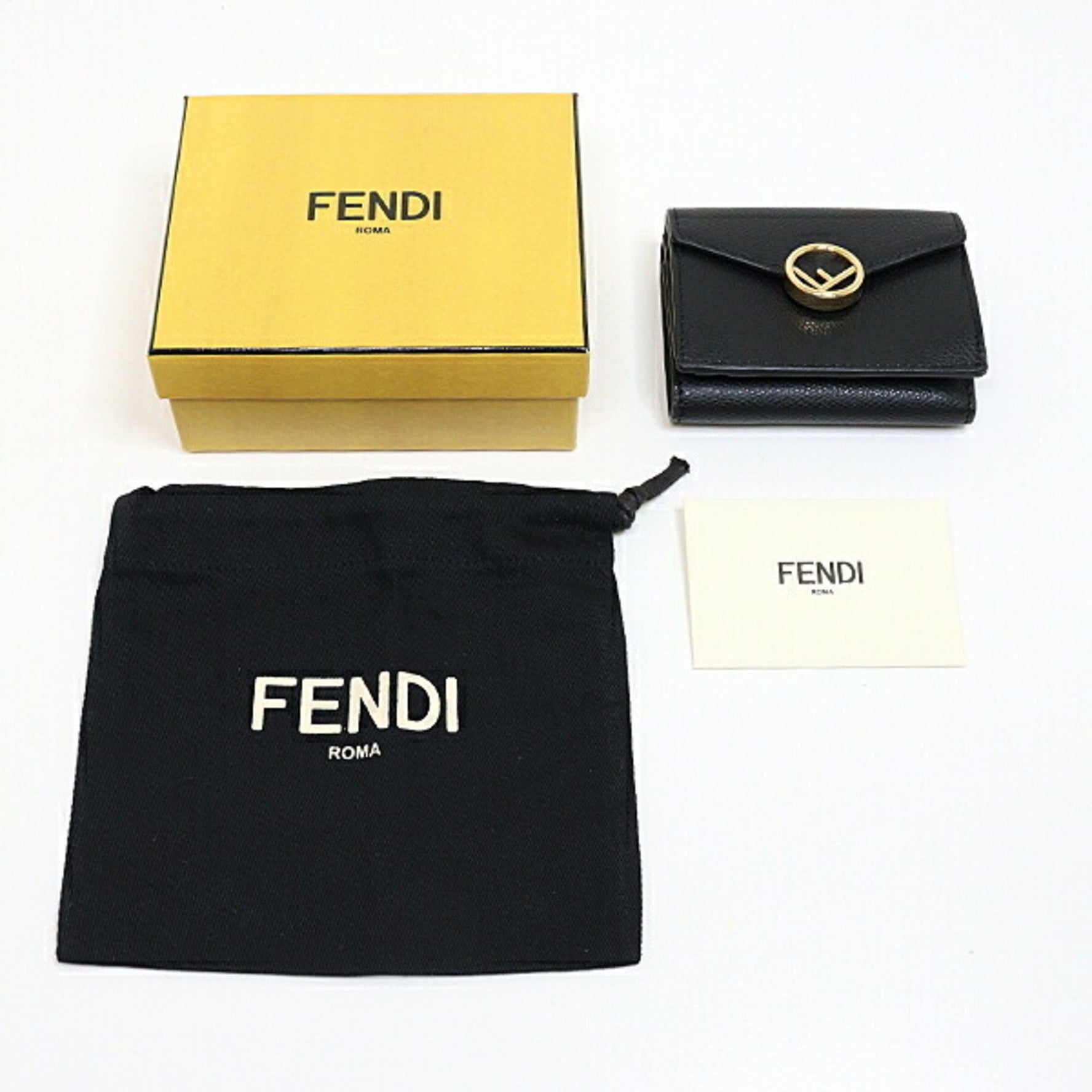 FENDI Trifold Wallet Leather Compact Unused