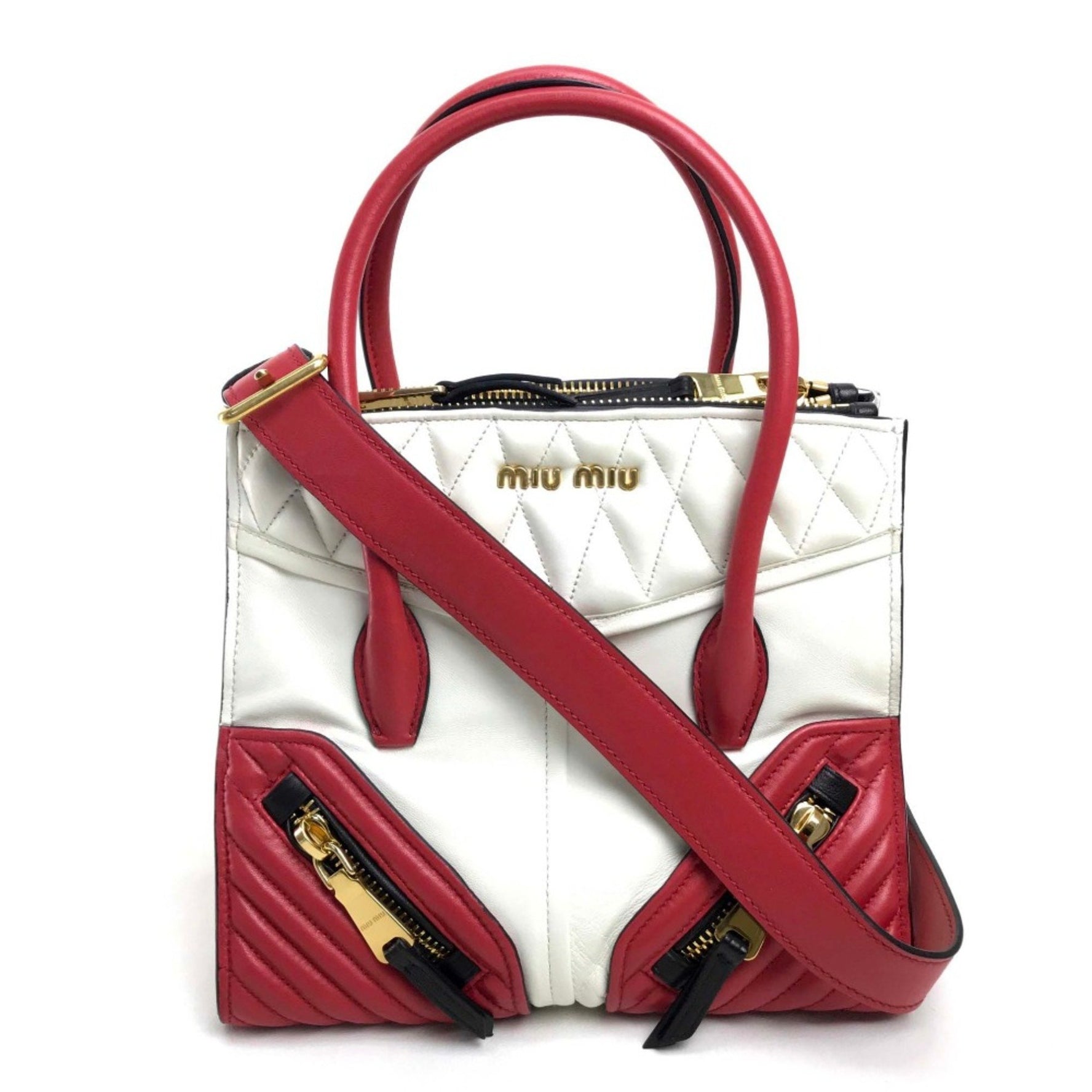 Miu Miu Biker Bag Hand Bag Shoulder Bag Crossbody Hand Bag Red