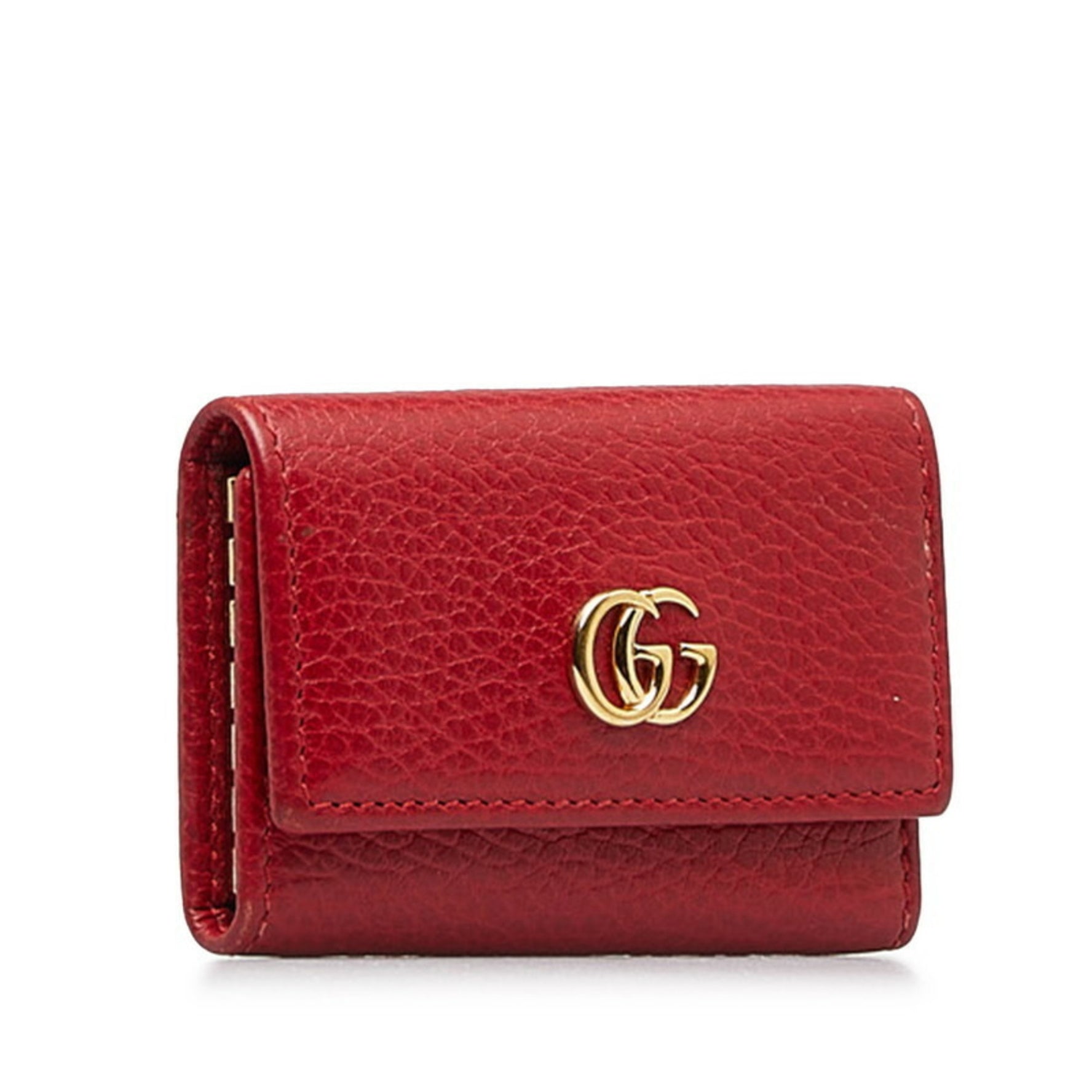 Gucci Petit GG Marmont 6-ring key case Red leather Women's GUCCI