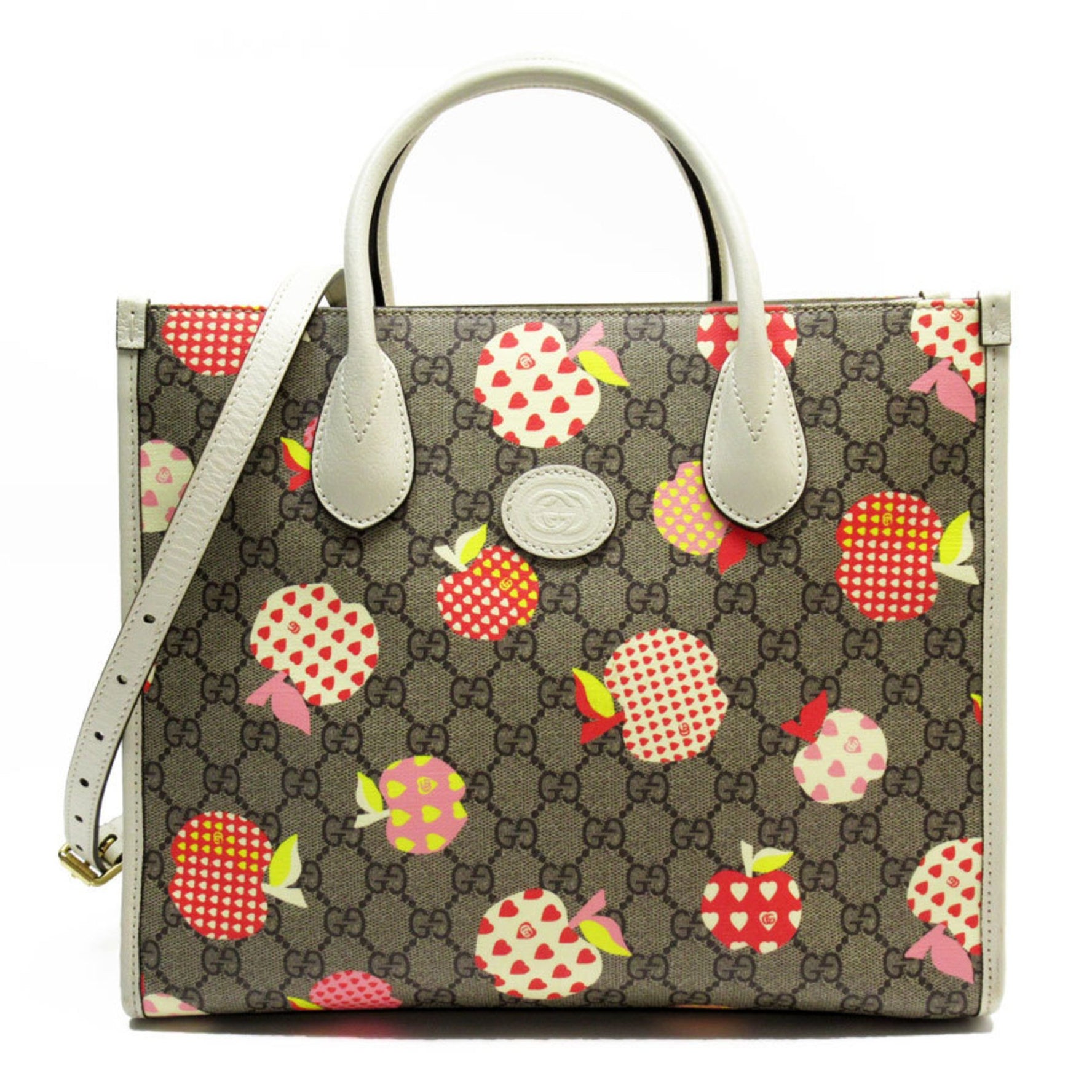 GUCCI Handbag Shoulder Bag GG Supreme Canvas Leather Ivory x Brown Women's t19539a