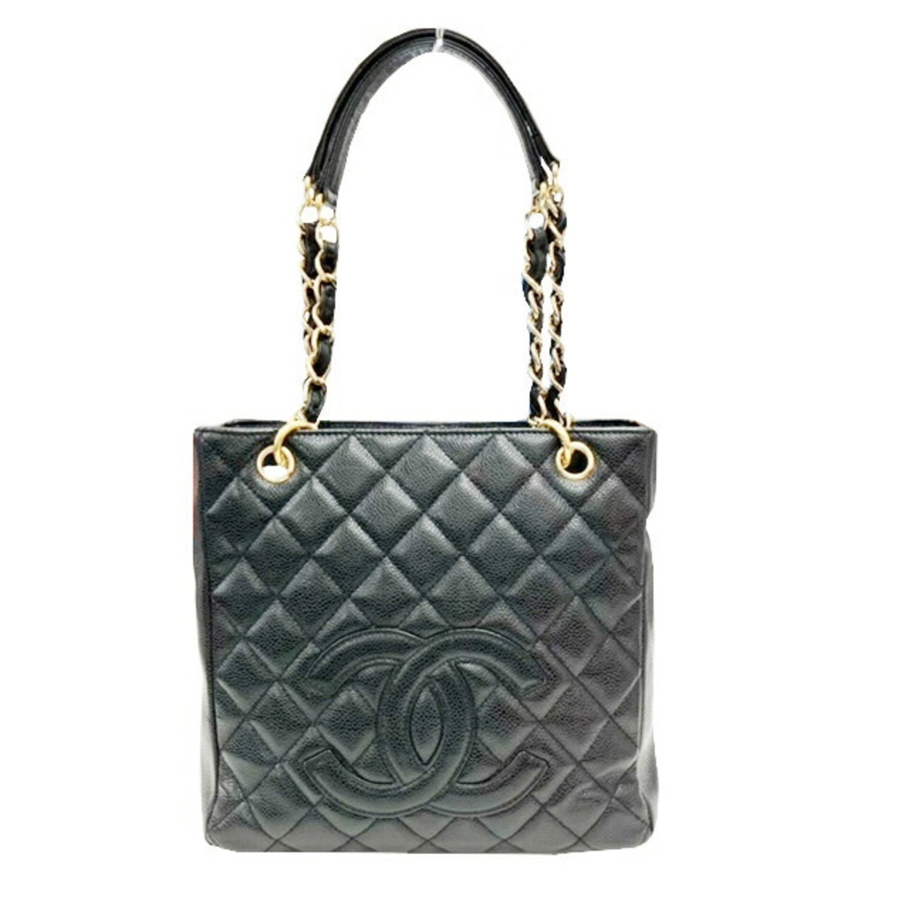 CHANEL Chain Tote Bag PST Caviar Skin Coco Mark 1 2009