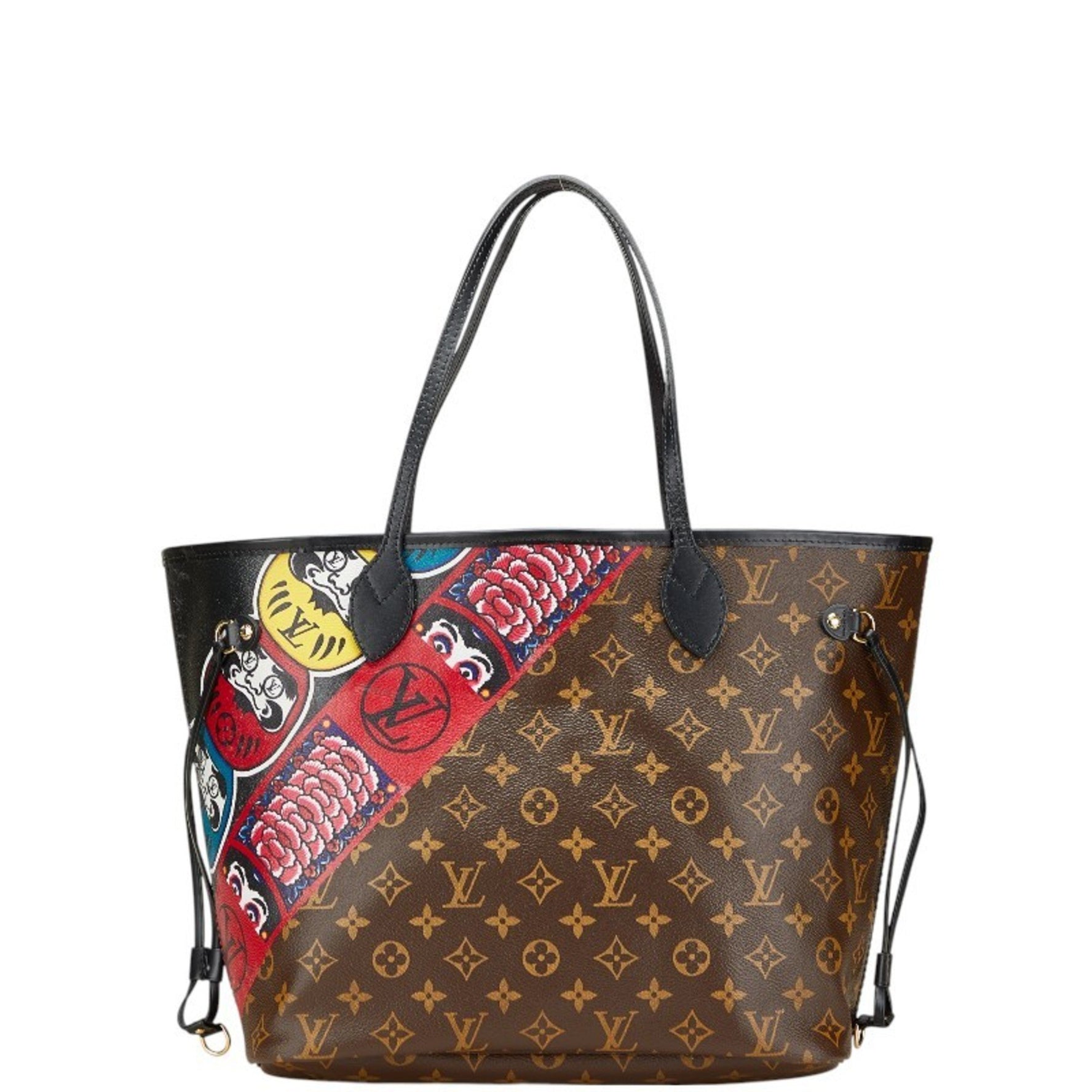 Louis Vuitton x Kansai Yamamoto Monogram Neverfull MM Kabuki Daruma Japan-exclusive Tote Bag Leather LOUIS VUITTON
