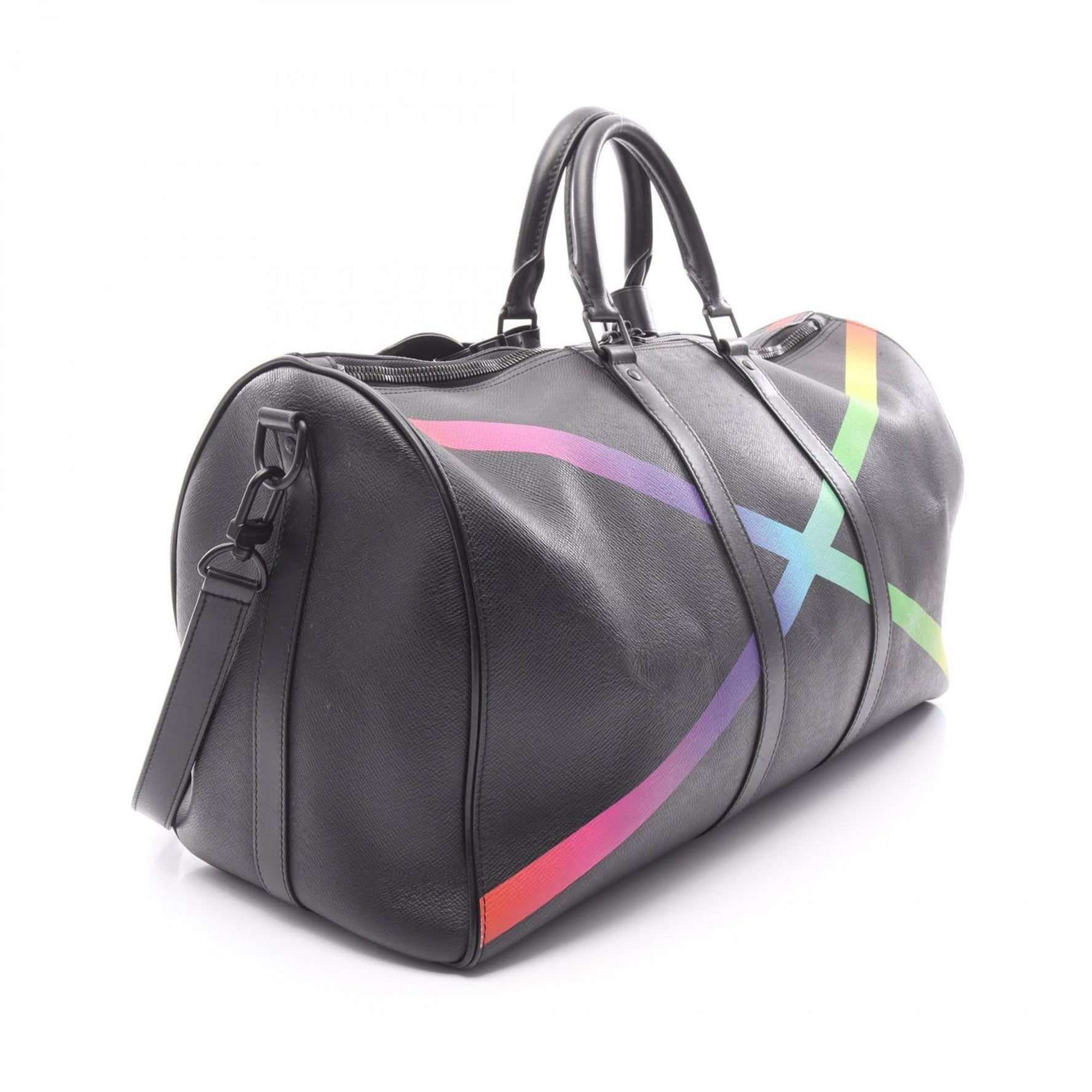 Louis Vuitton Keepall Bandouliere 50 Boston Bag, Leather, Black, Multicolor