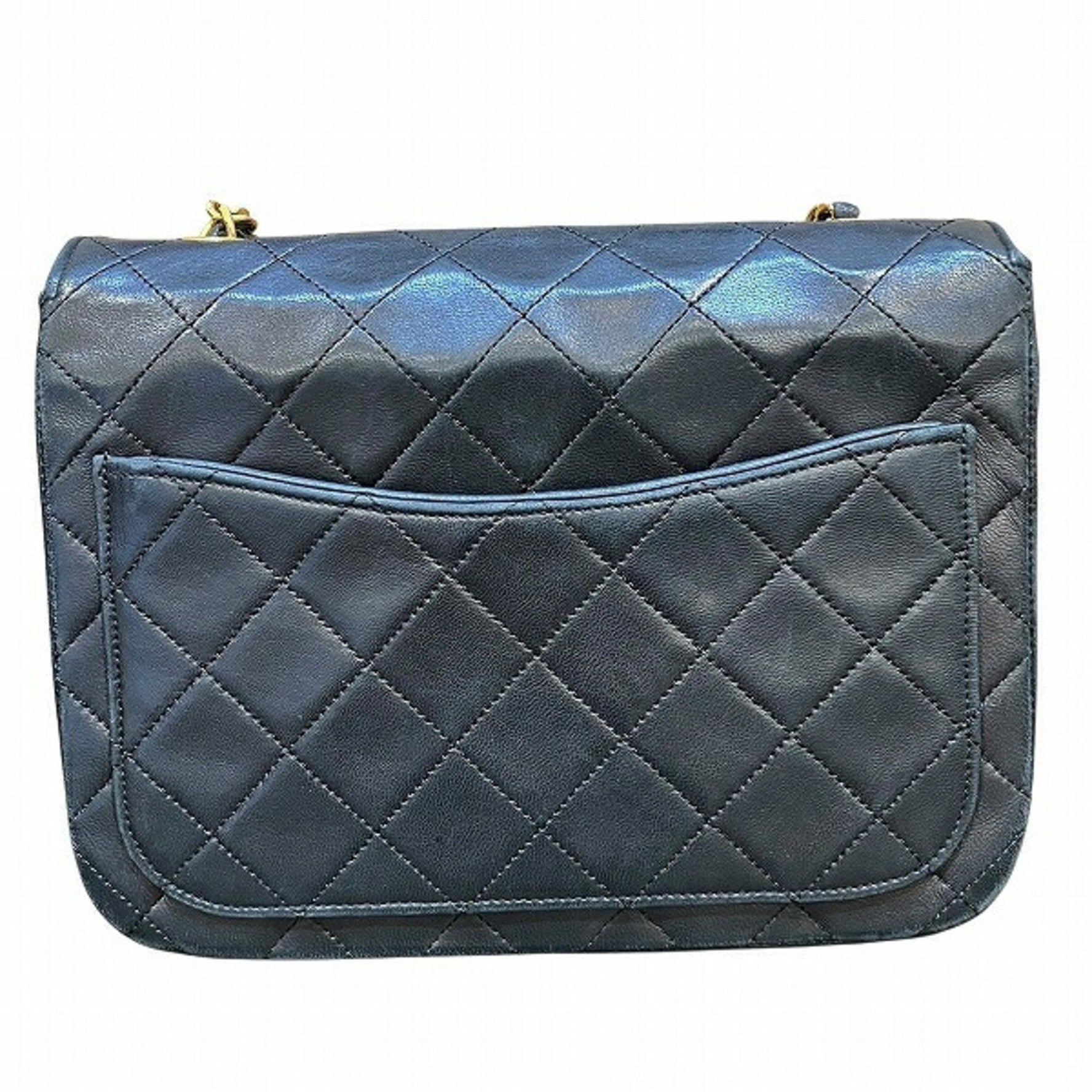 CHANEL Matelasse Chain Shoulder Bag with Single Flap Lambskin, Women's