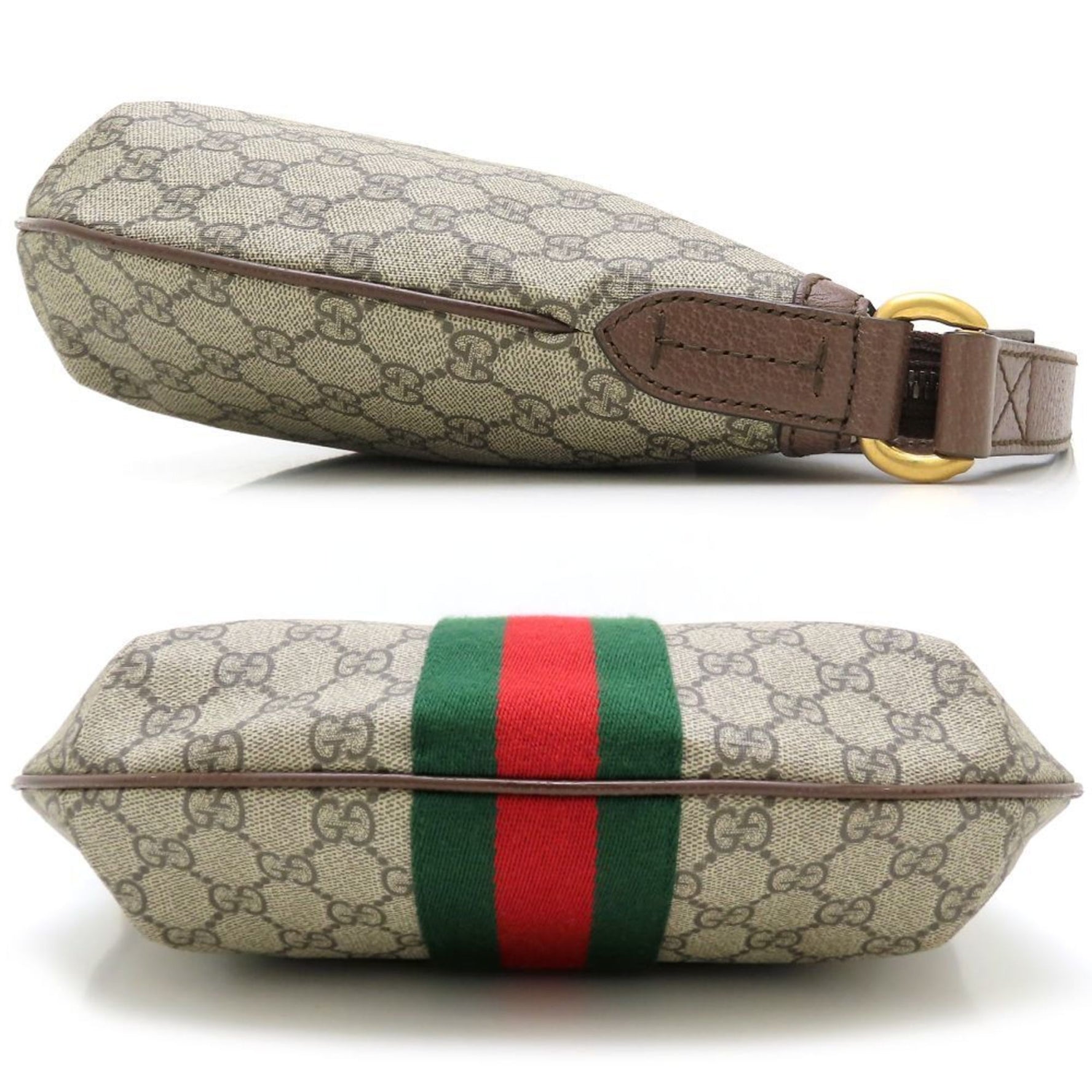 GUCCI Ophidia Medium Shoulder Bag GG Supreme Canvas and Leather, Beige Brown