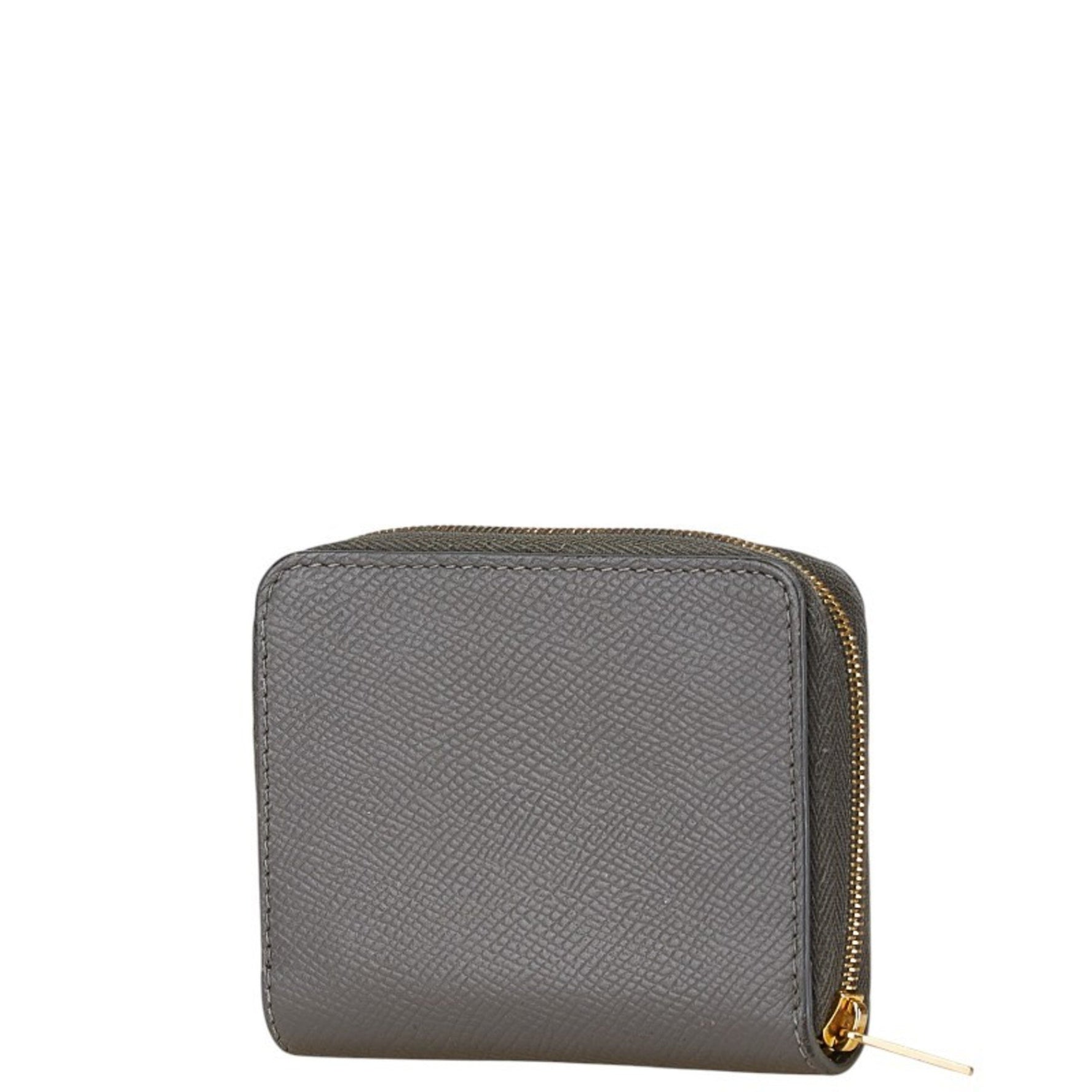 Celine round zipper wallet/coin case, leather