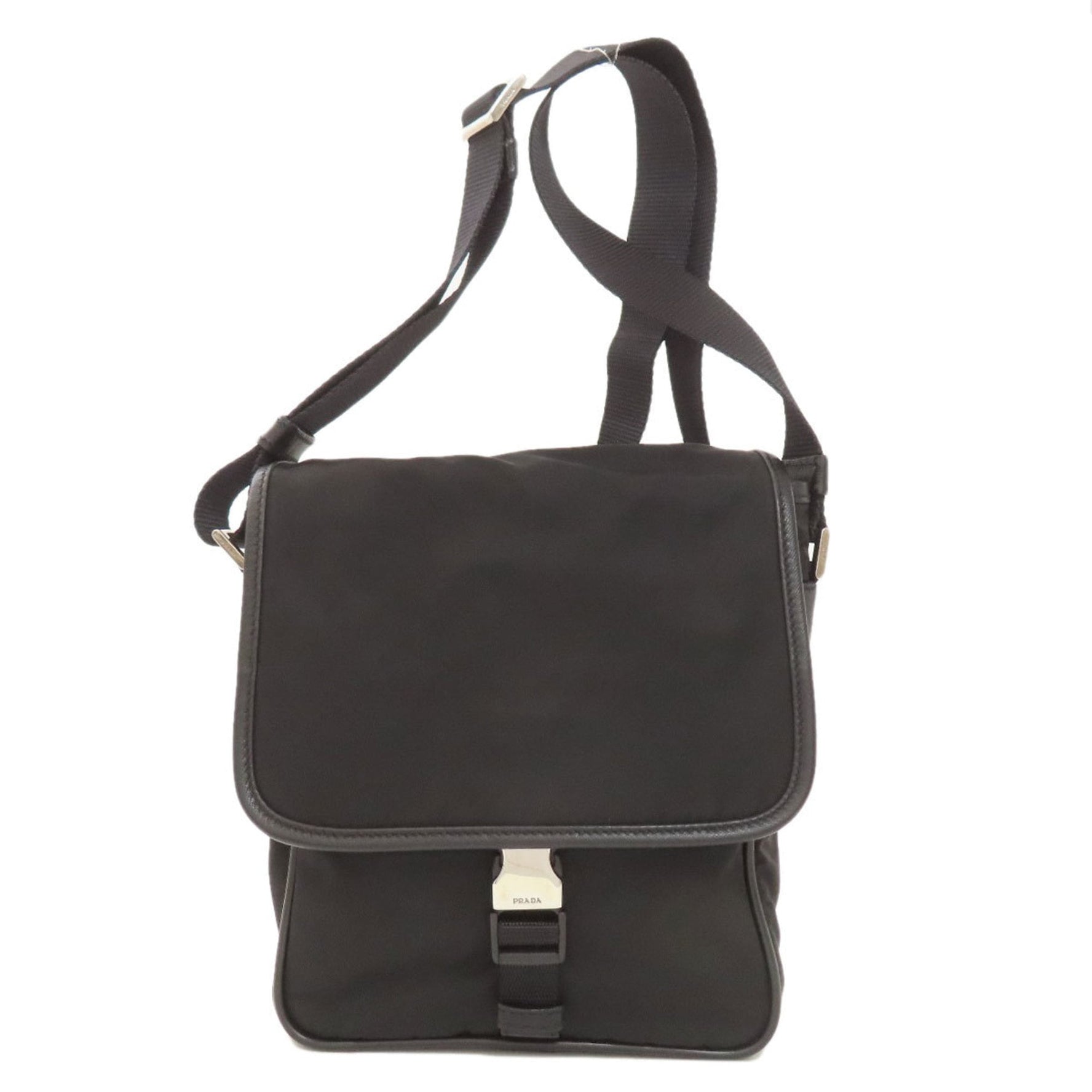 Prada messenger bag with logo hardware, nylon shoulder bag