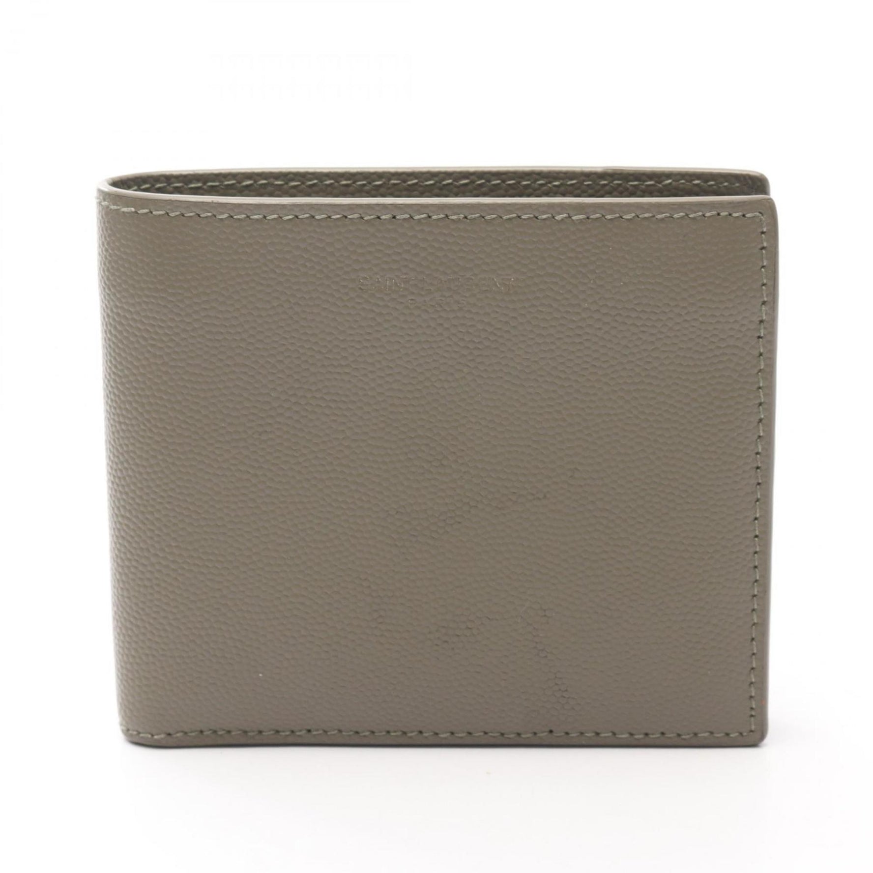Saint Laurent EAST WEST WALLET Bi-fold wallet Leather Men's Khaki