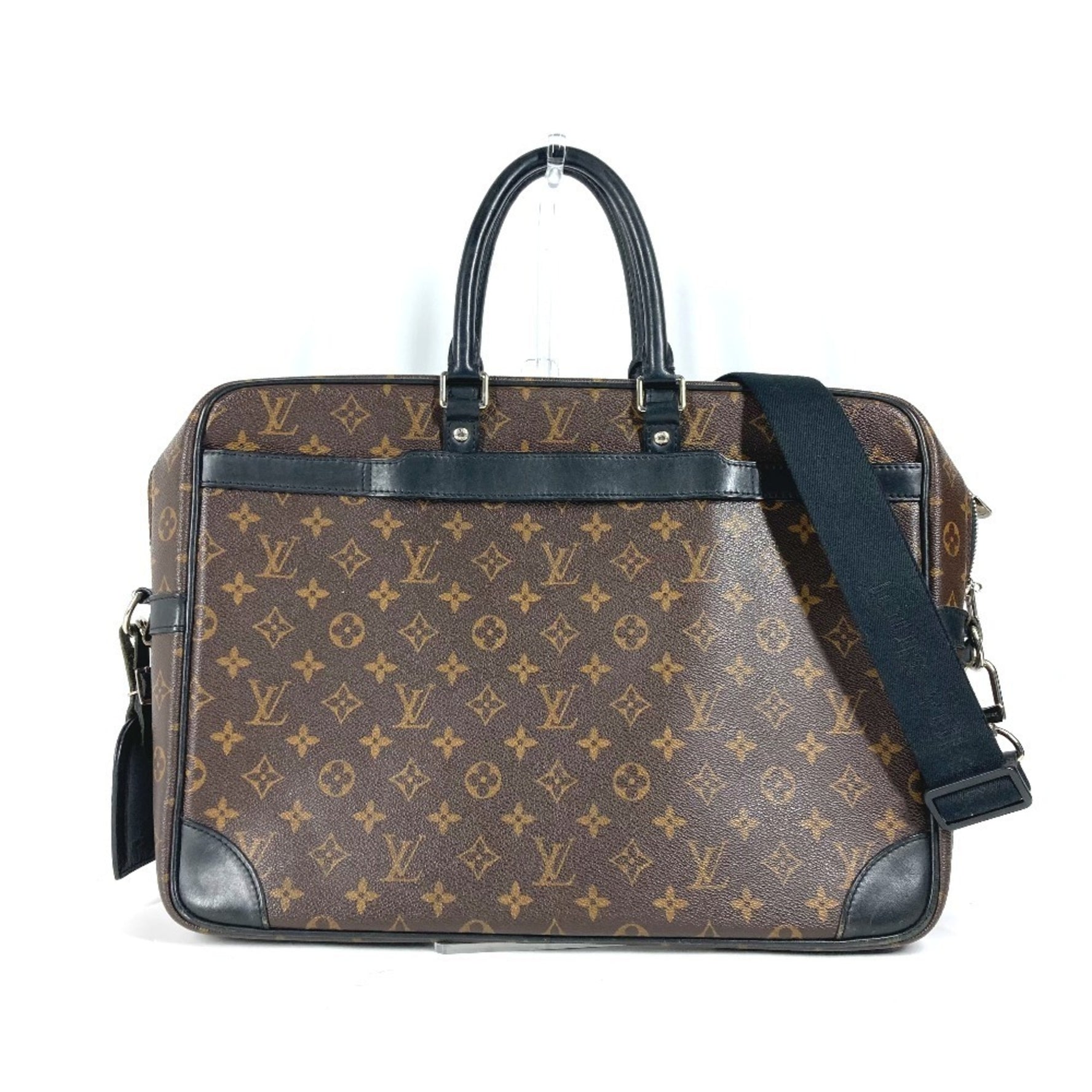 Louis Vuitton Monogram Macassar Porte Voyage GM PDV Bag Shoulder Business Canvas Brown