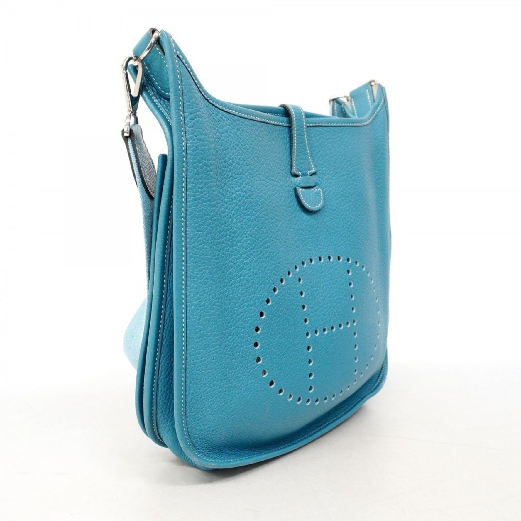 Hermes Hermès Evelyn Shoulder Bag in Taurillon Clemence Blue Jean with K Stamp
