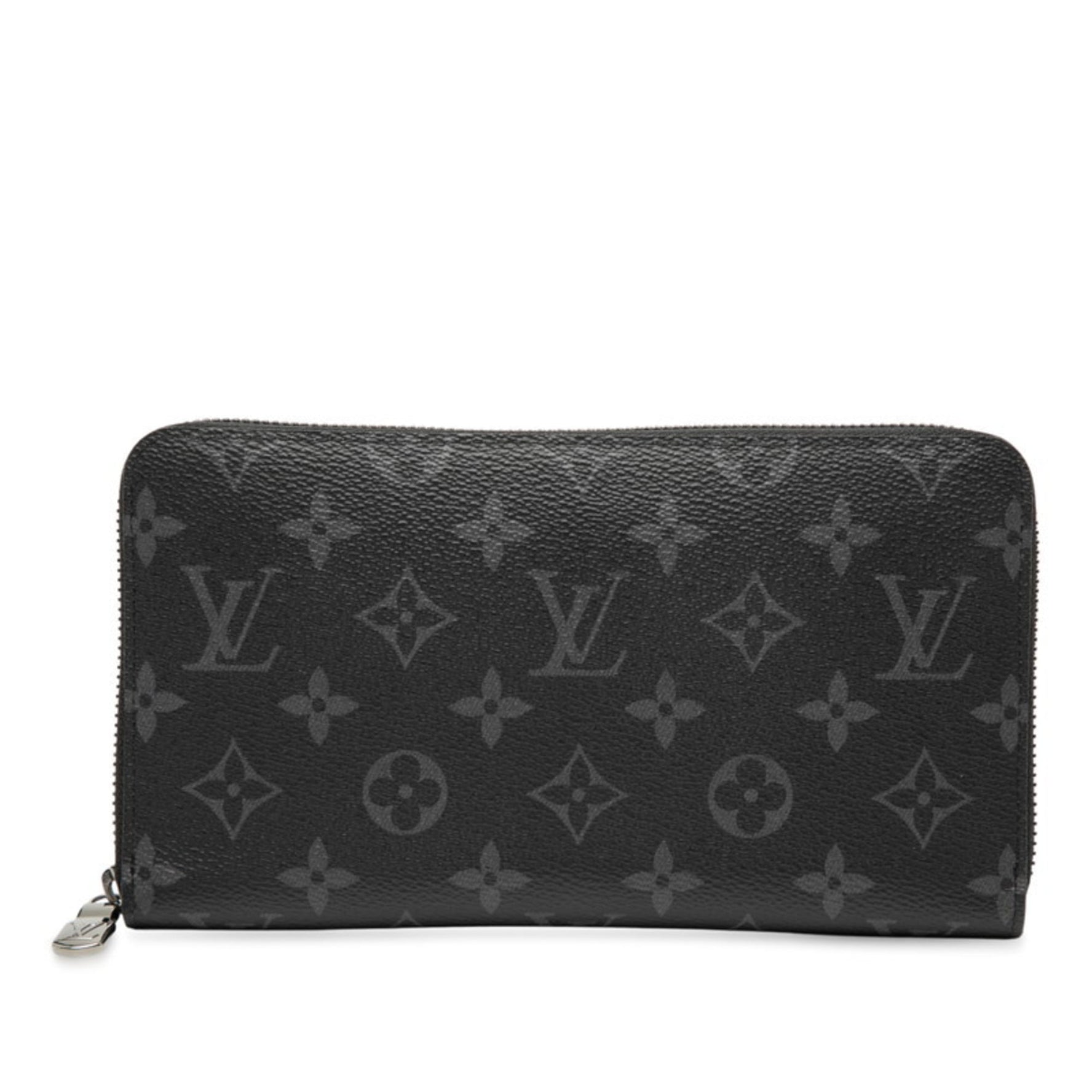 Louis Vuitton Monogram Eclipse Zippy Organizer NM Round Zip Long Wallet Black Leather LOUIS VUITTON