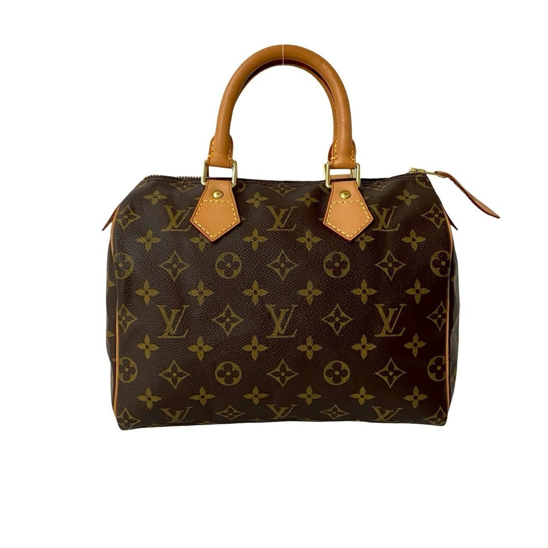 LOUIS VUITTON Speedy 25 Monogram Leather Handbag/Boston Bag, Brown