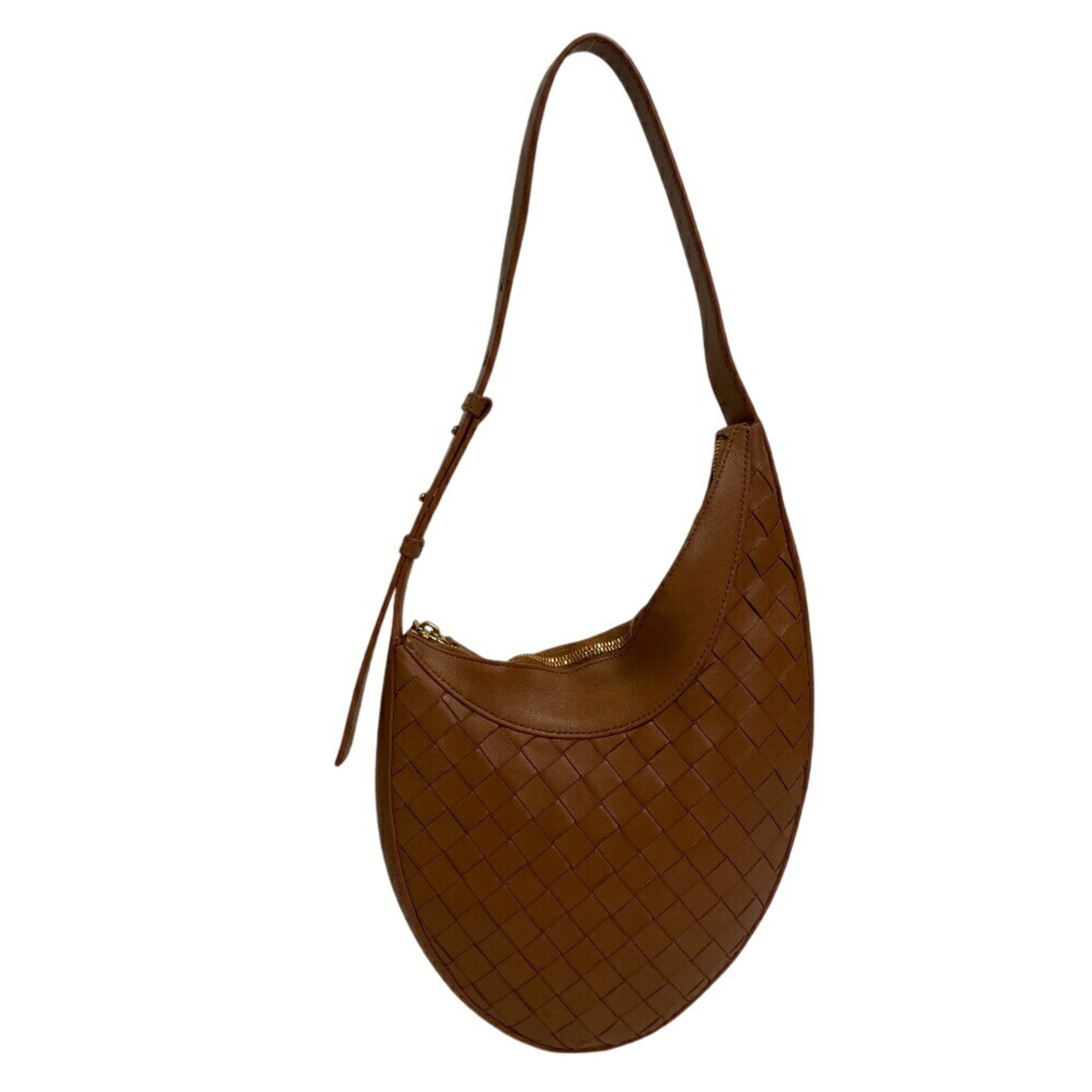 BOTTEGA VENETA Small Wood Drop Intrecciato Shoulder Bag for Women, Brown