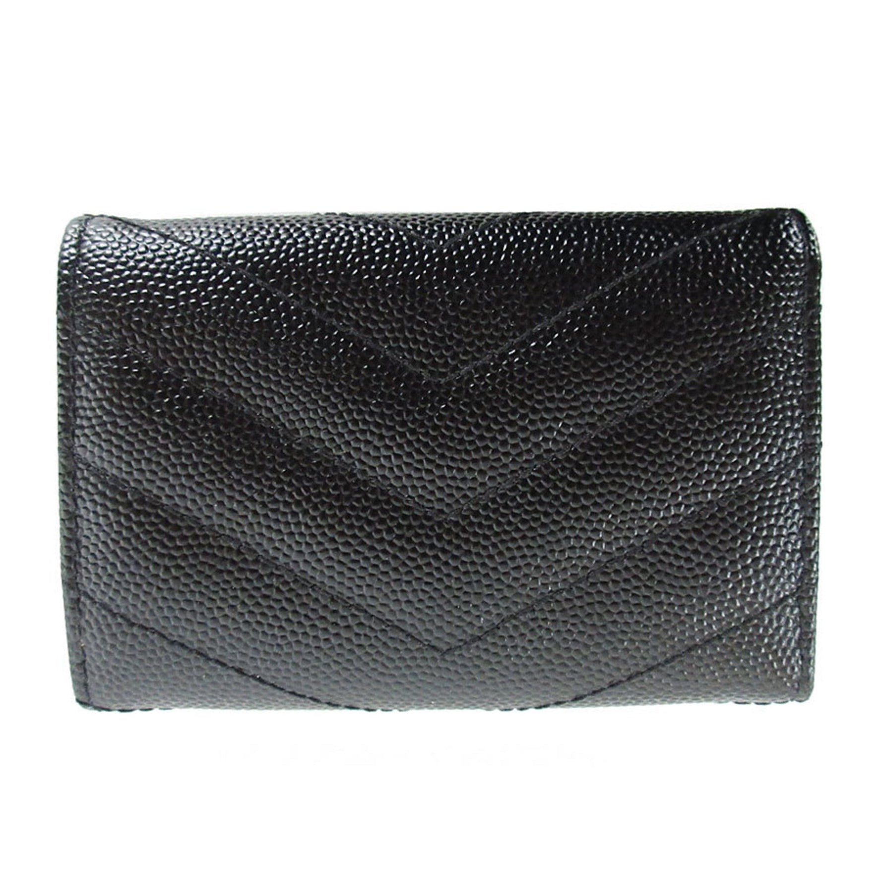 Saint Laurent SAINT LAURENT Tri-fold wallet Compact Leather Black Gold Women's s0634g