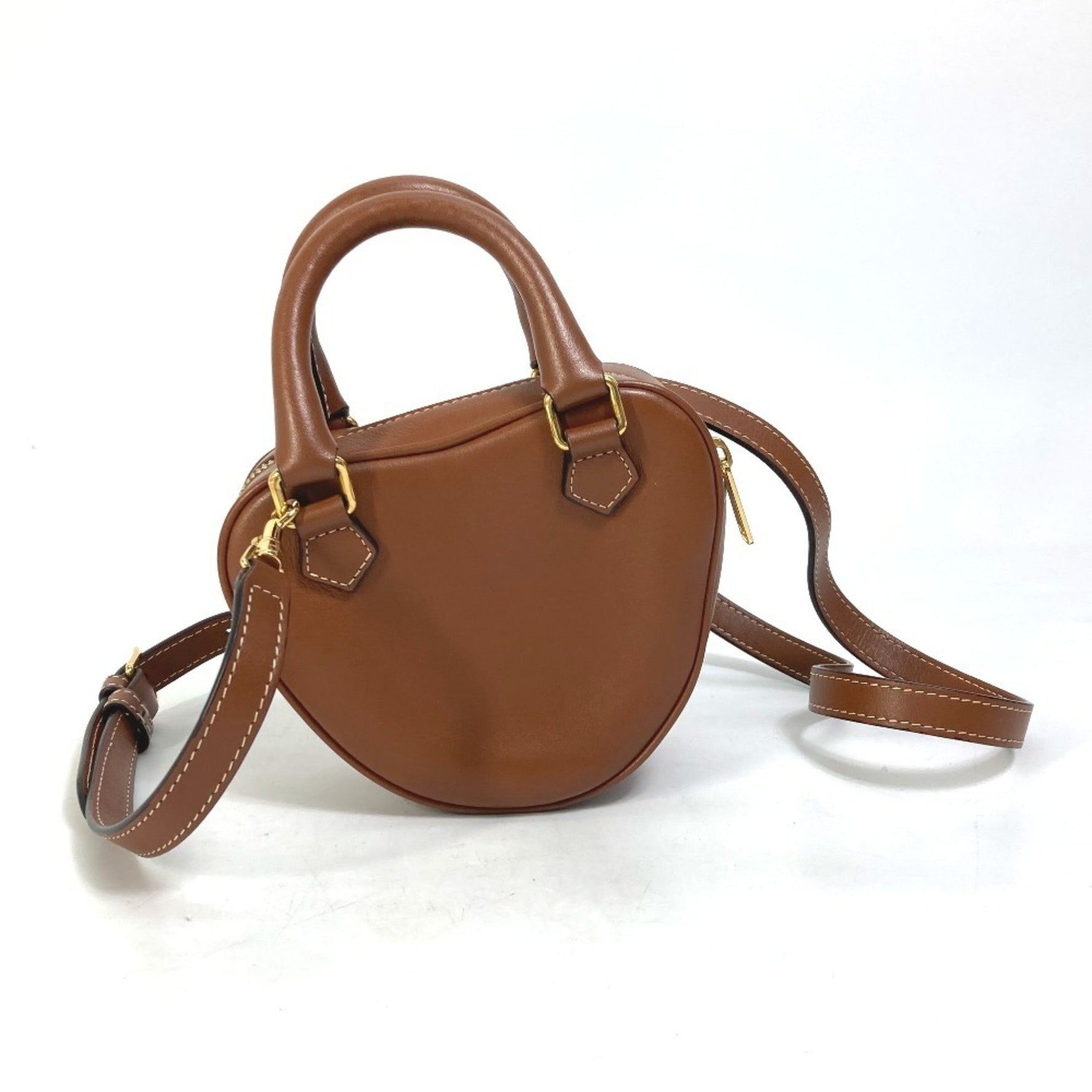CELINE Heart Medium Logo Handbag/Pochette/Shoulder Bag in Leather