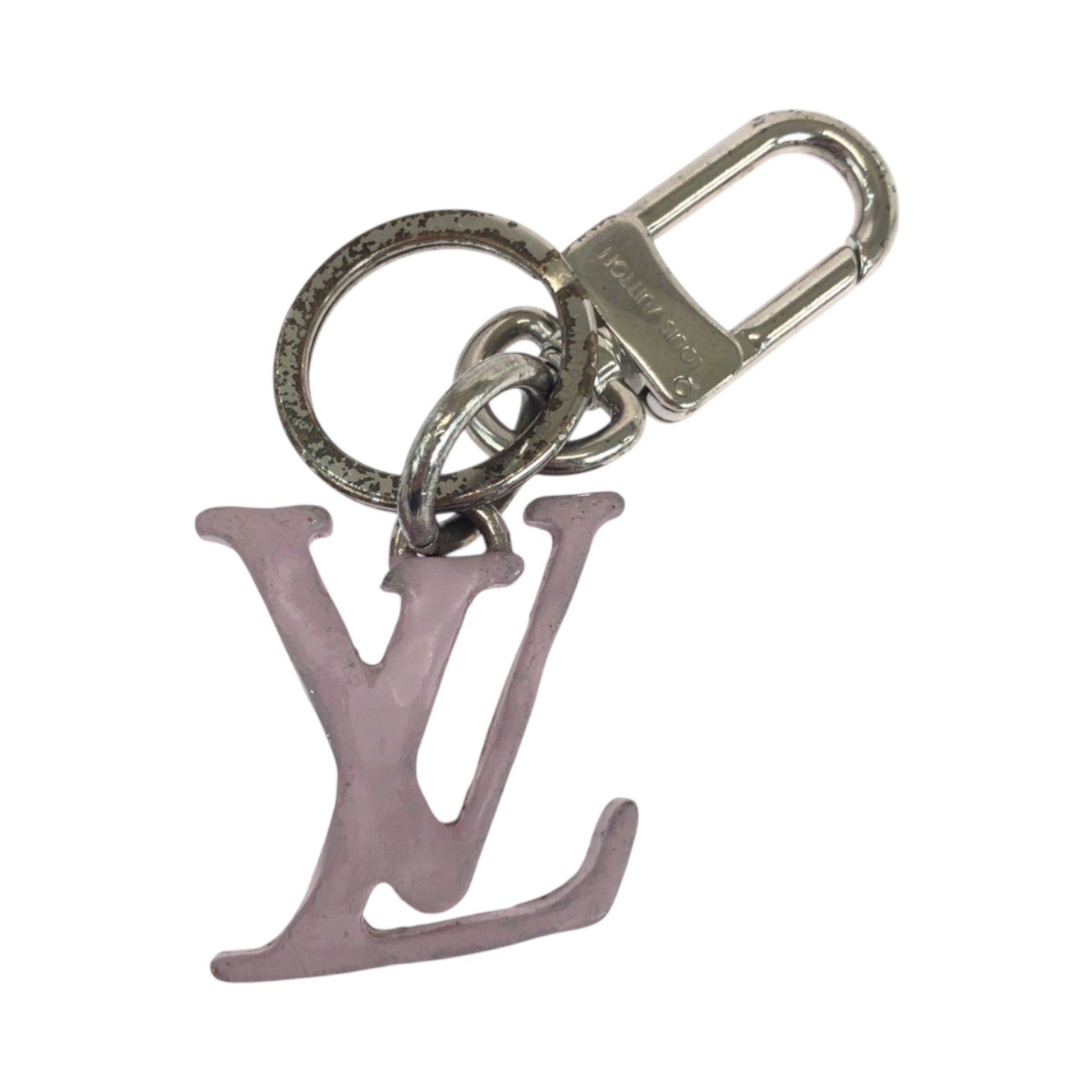 Louis Vuitton Porte-Clés LV Shape Silver Hardware Stainless Steel Keychain