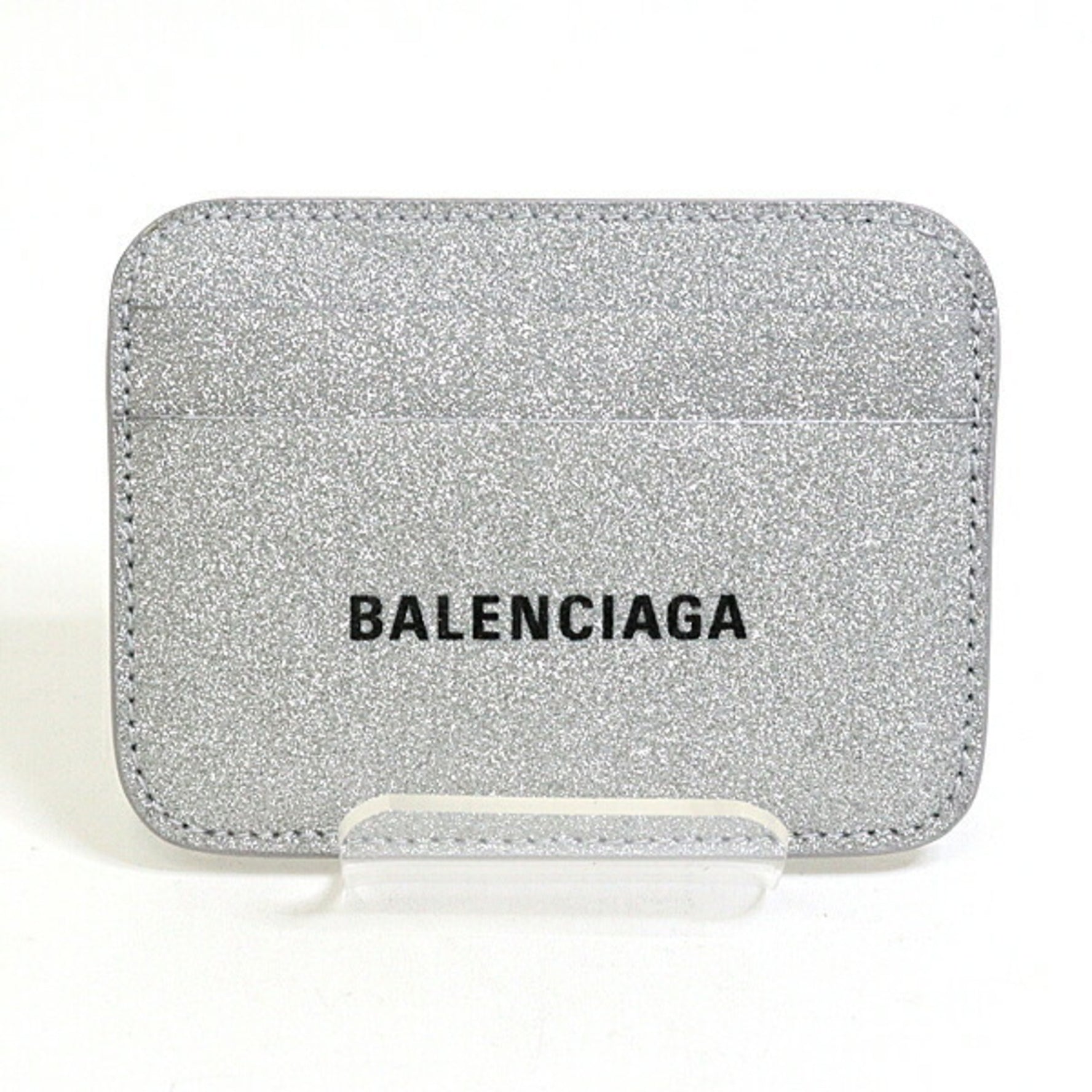 BALENCIAGA Card Case Metallic Silver Holder