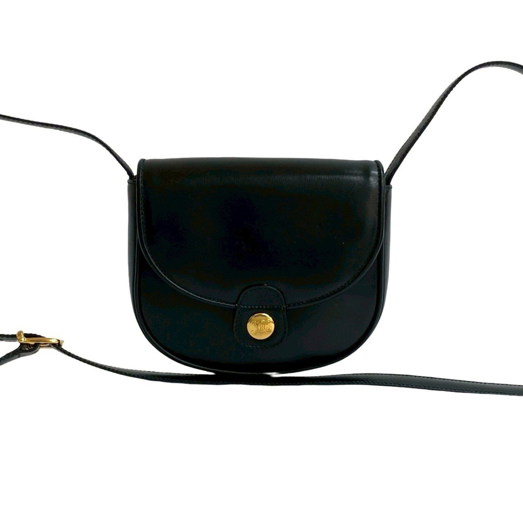 CELINE Triomphe Logo Hardware Leather Mini Shoulder Bag/Pochette/Sacoche