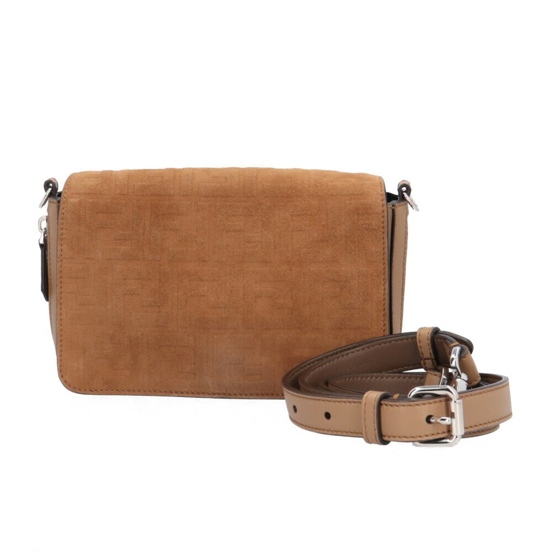 FENDI ZUCCA SHOULDER BAG SUEDE