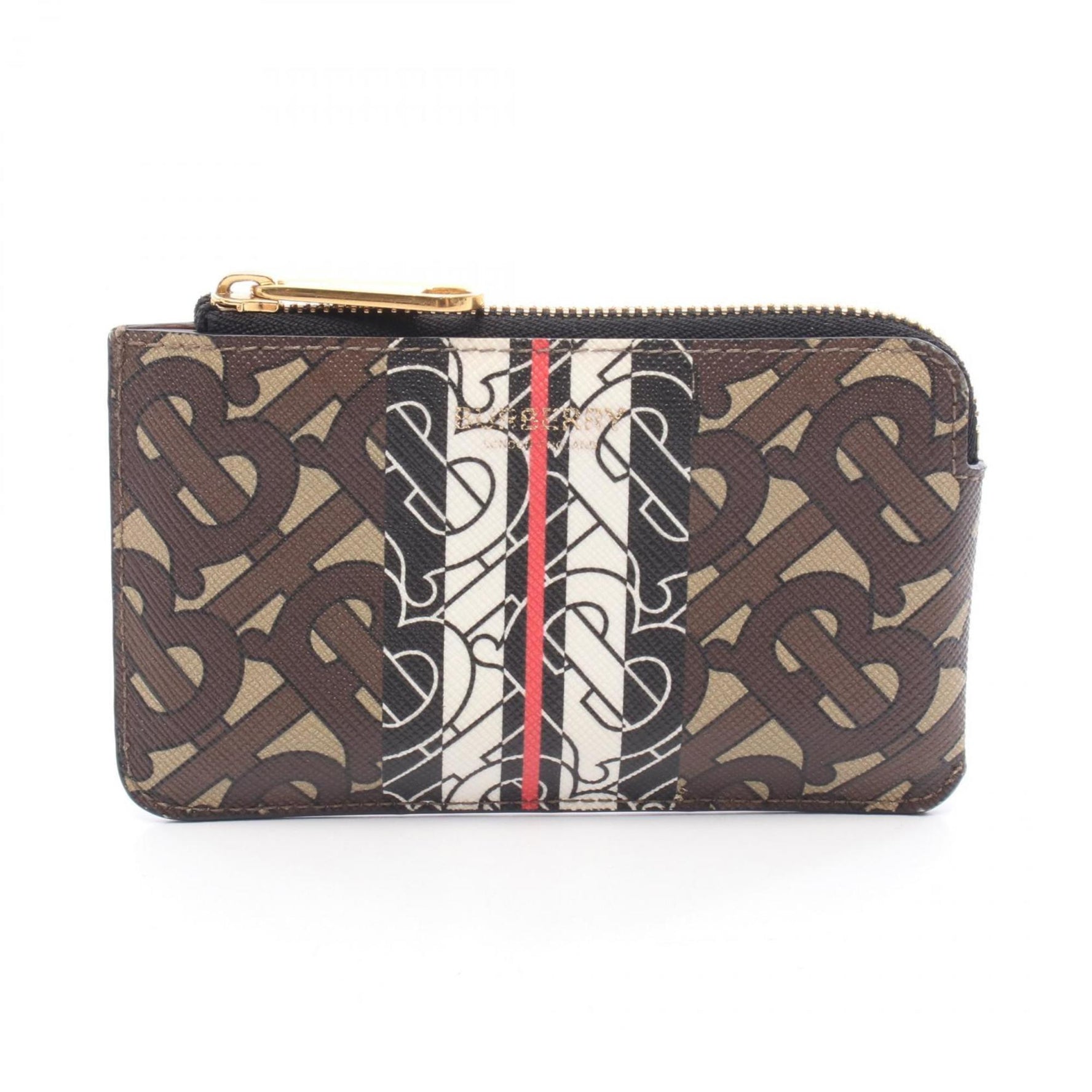 Burberry TB Monogram Coin Case Wallet in PVC-Coated Canvas, Brown/Multicolor