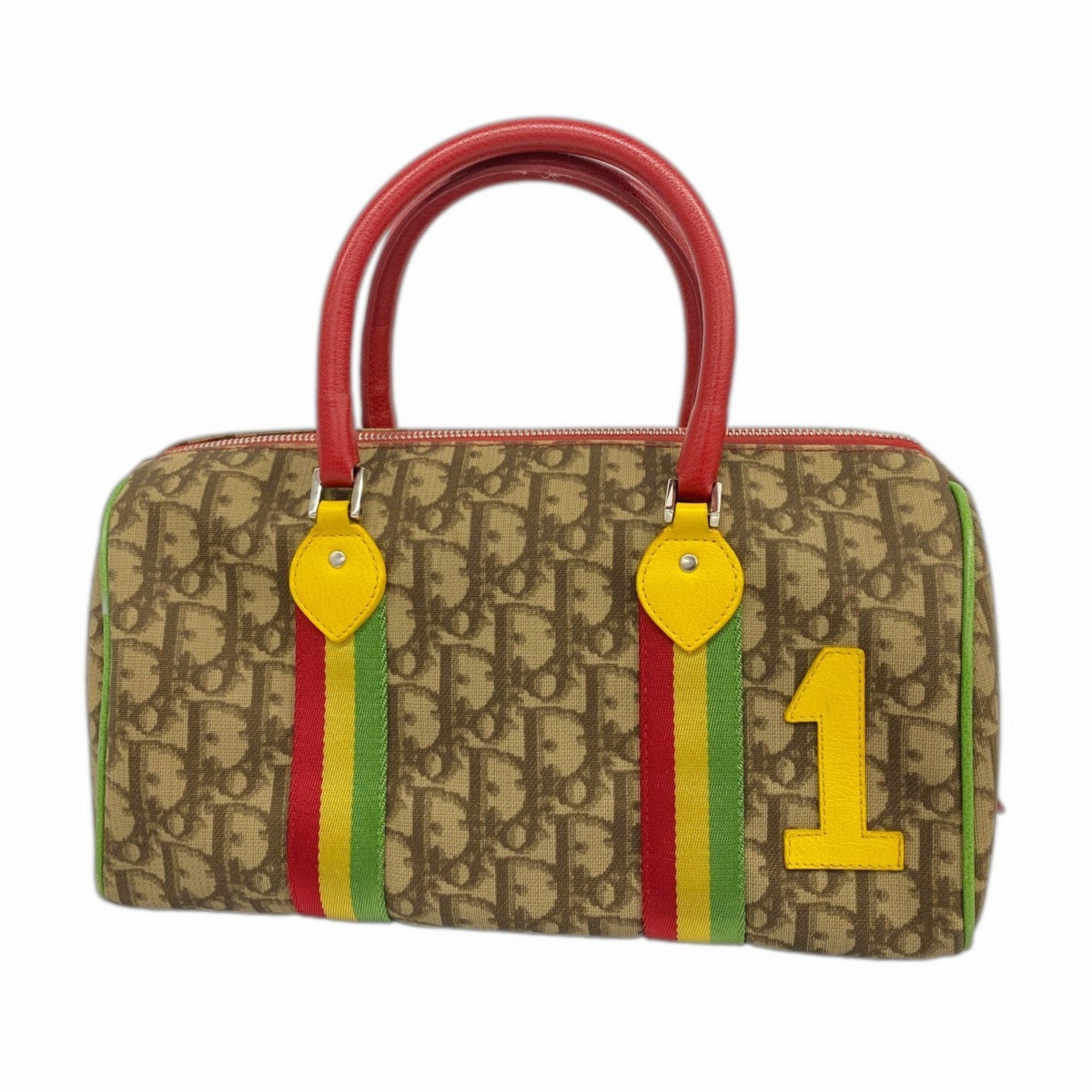 Christian Dior Trotter Handbag Brown Red