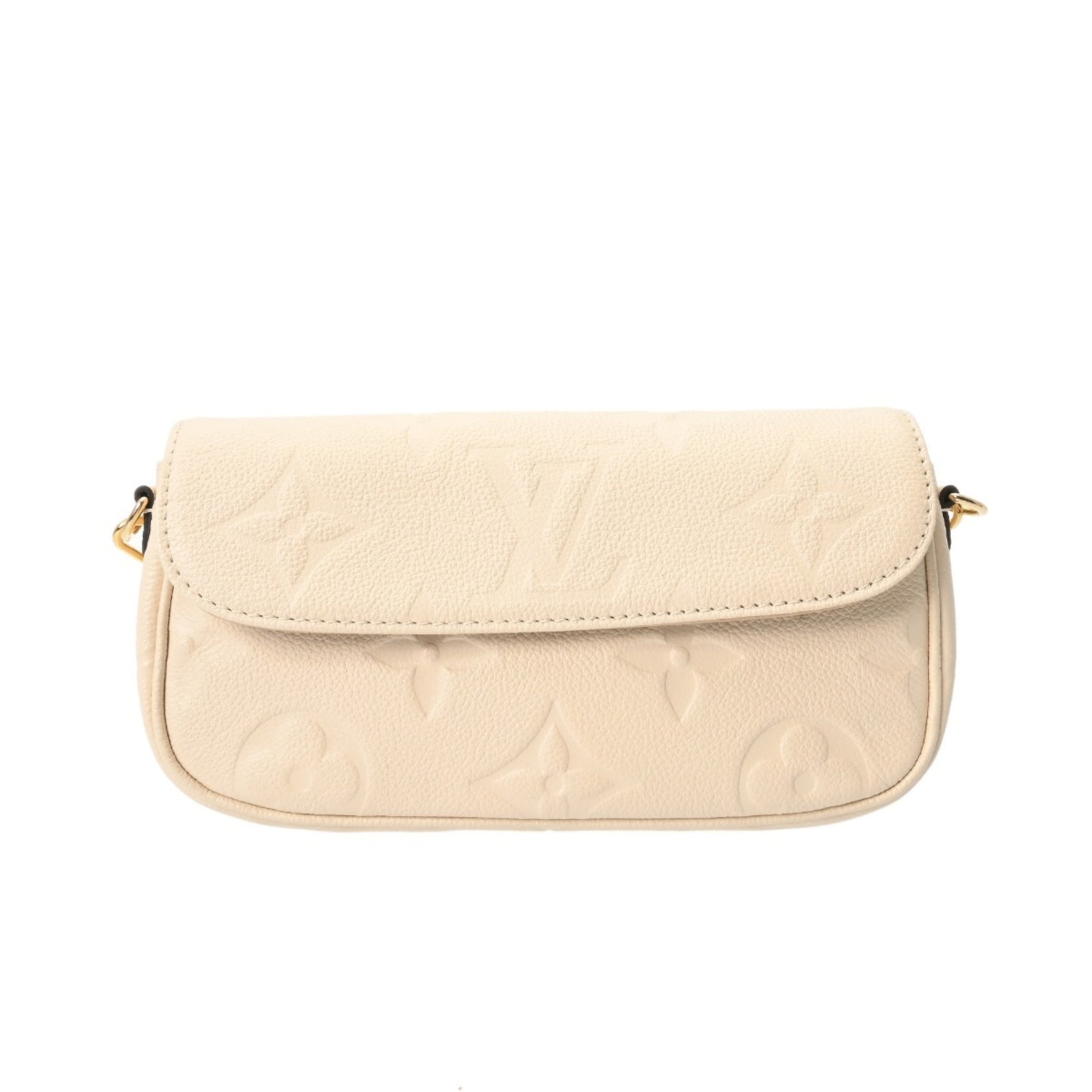 LOUIS VUITTON Monogram Empreinte Wallet on Chain Ivy Creme Leather