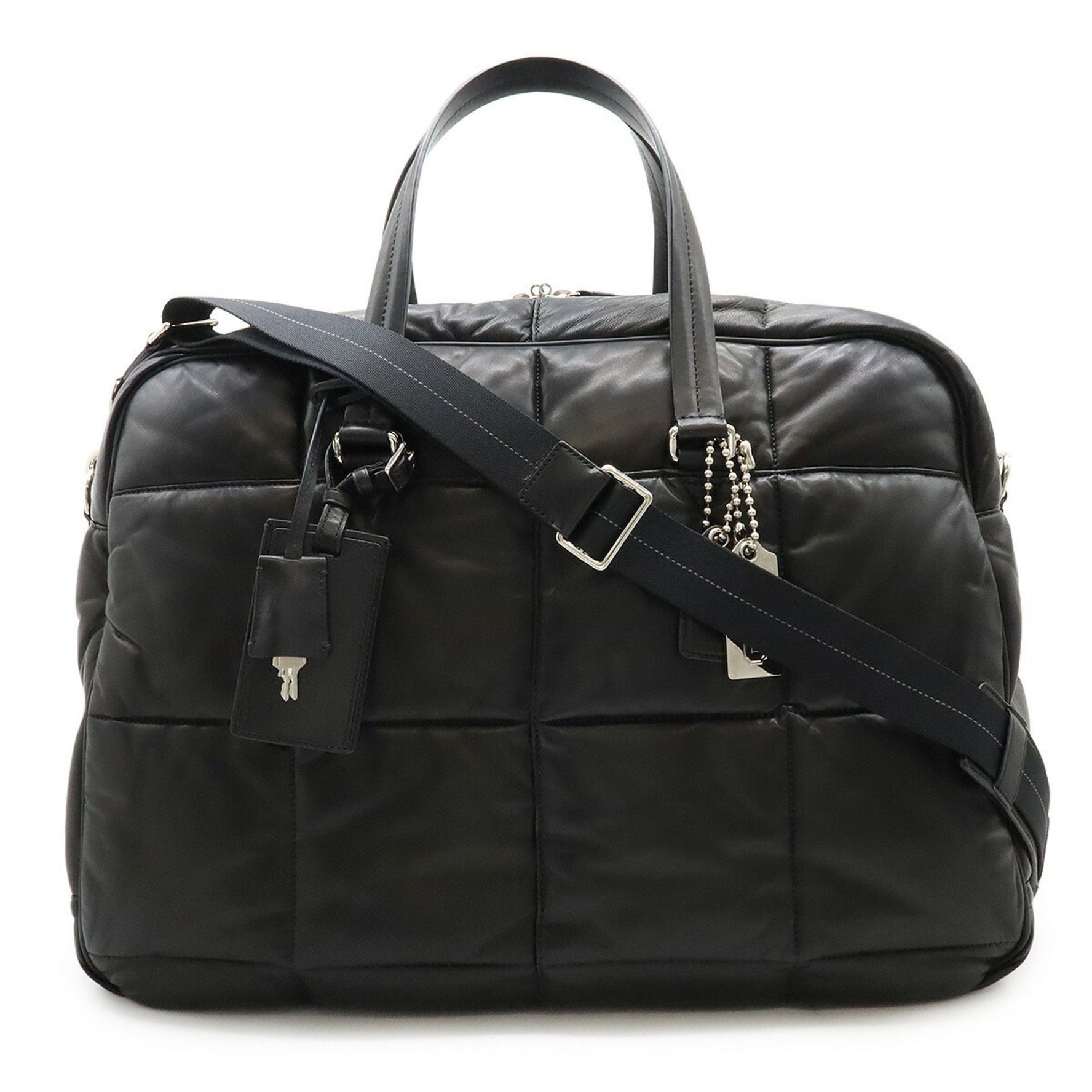 COACH Boston bag, large travel shoulder quilted nappa leather