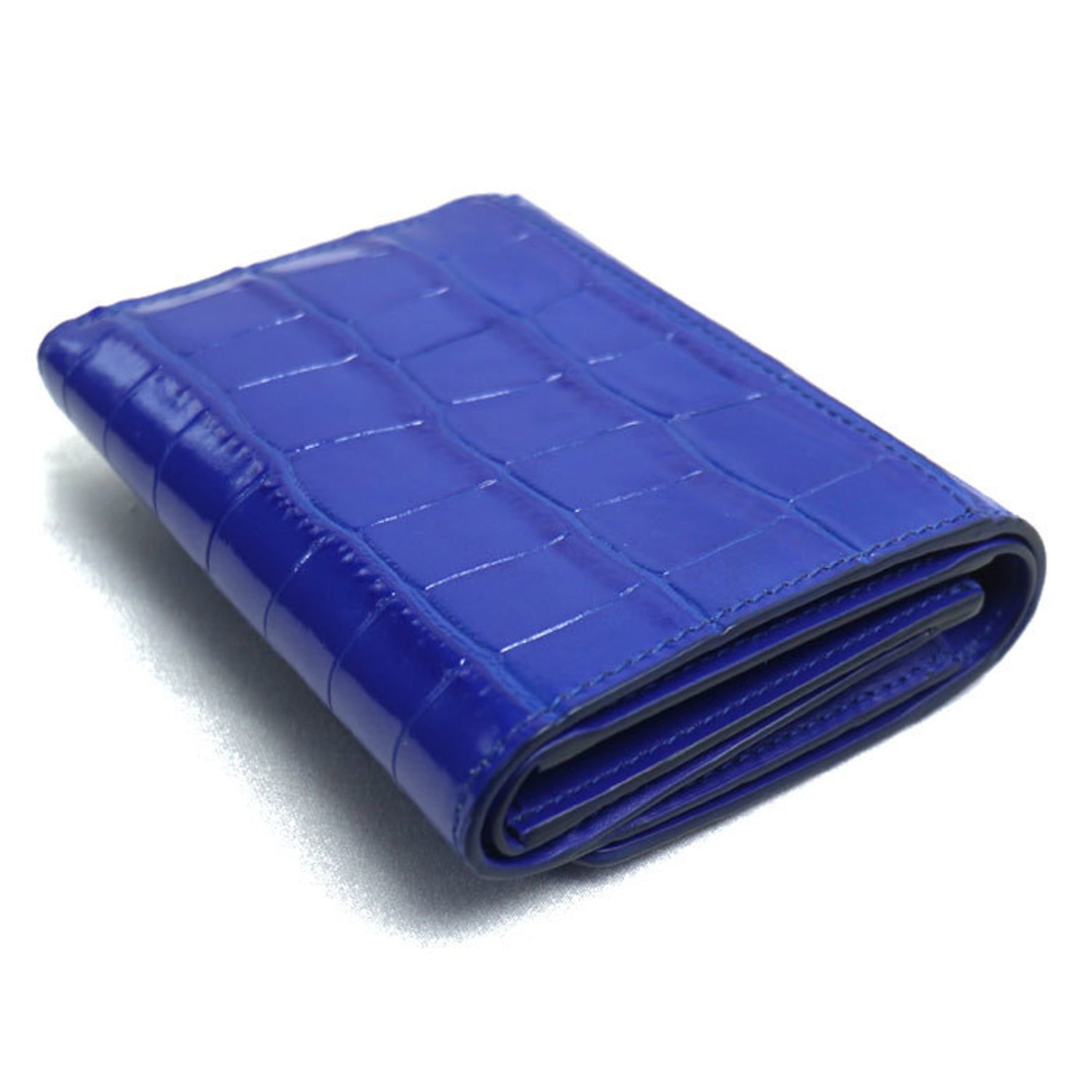 BURBERRY TB Folding Wallet Tri-fold Blue Women's
