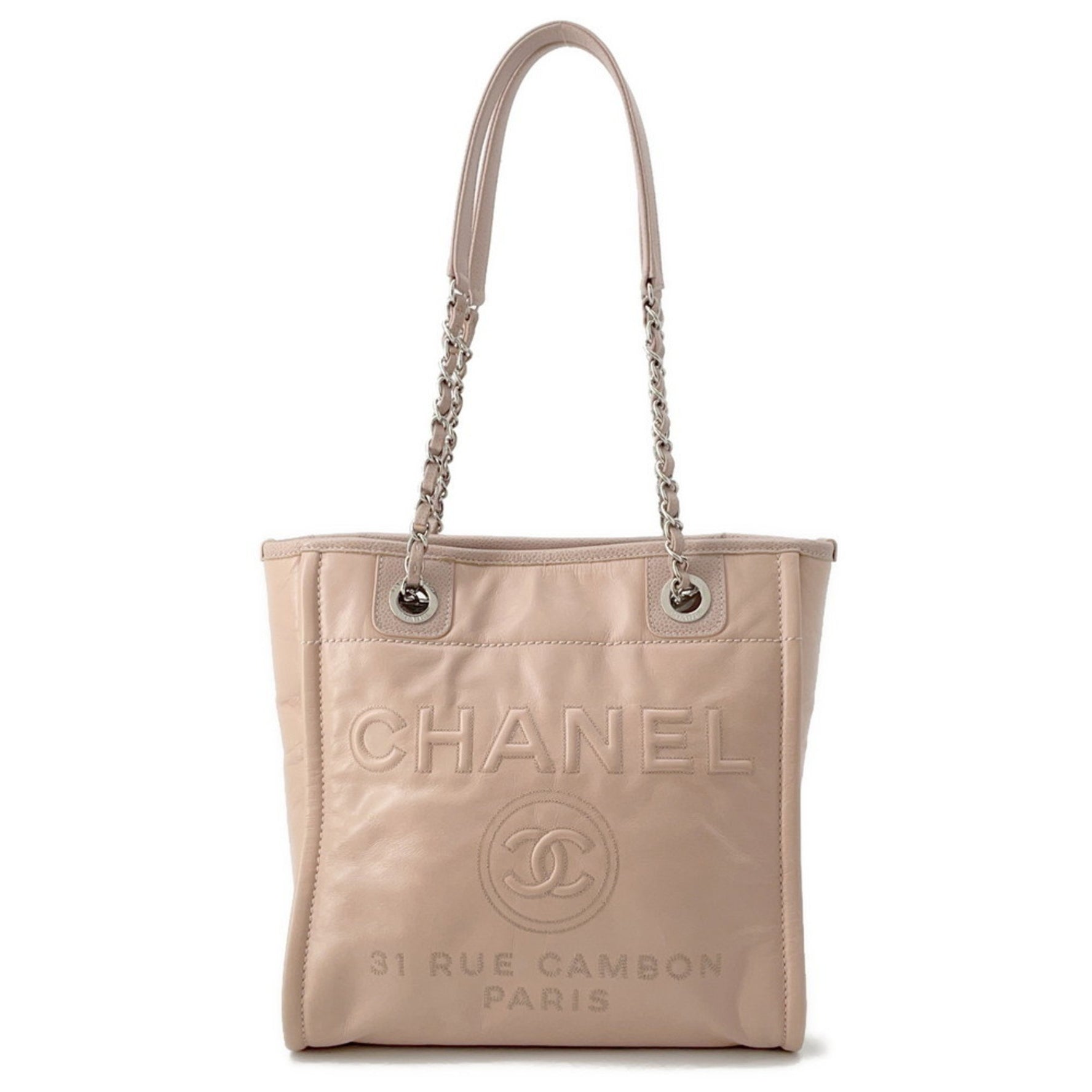 Chanel Chain Shoulder Bag Coco Mark Deauville PM Tote
