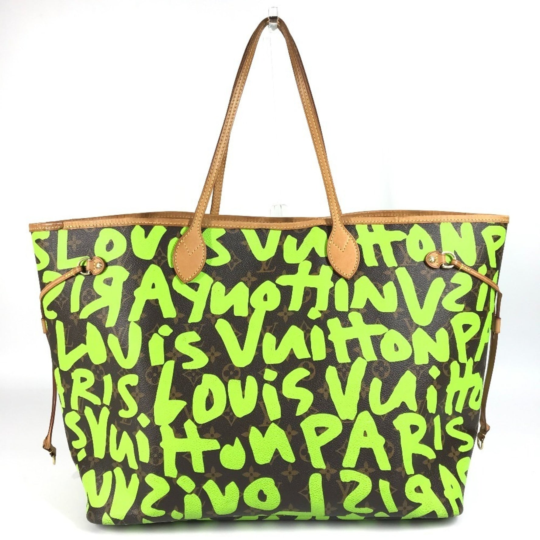 LOUIS VUITTON Monogram Graffiti Neverfull GM Shoulder Bag/Tote Bag in Canvas, Veil Green