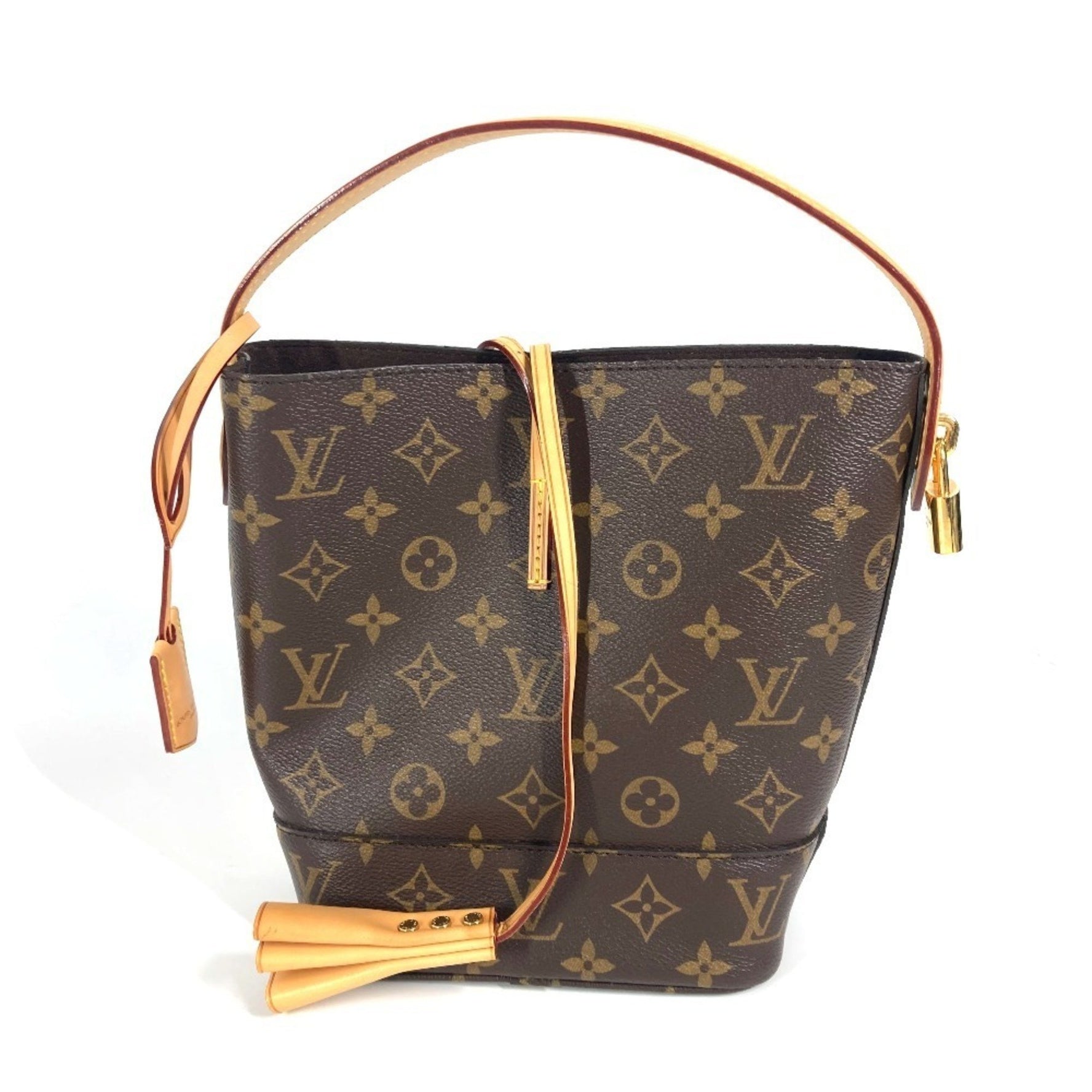 Louis Vuitton Monogram PM Idole Bag with Pouch Bucket Tassel Handbag Canvas