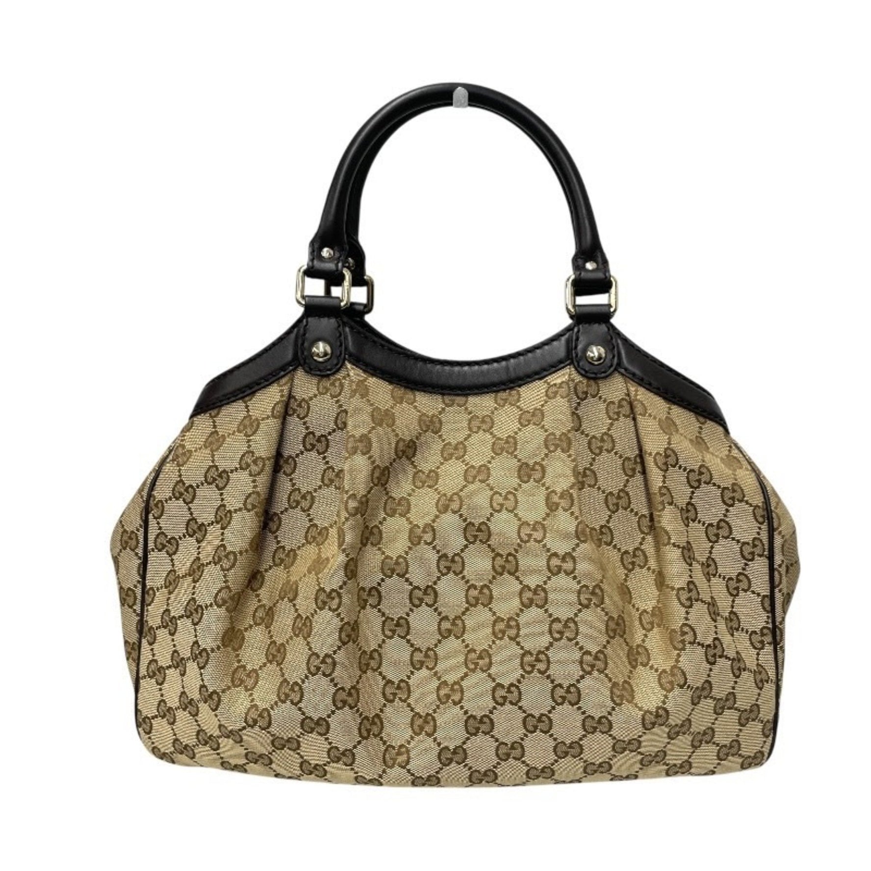 GUCCI Sukey Tote Bag in GG Canvas, Women's, Beige