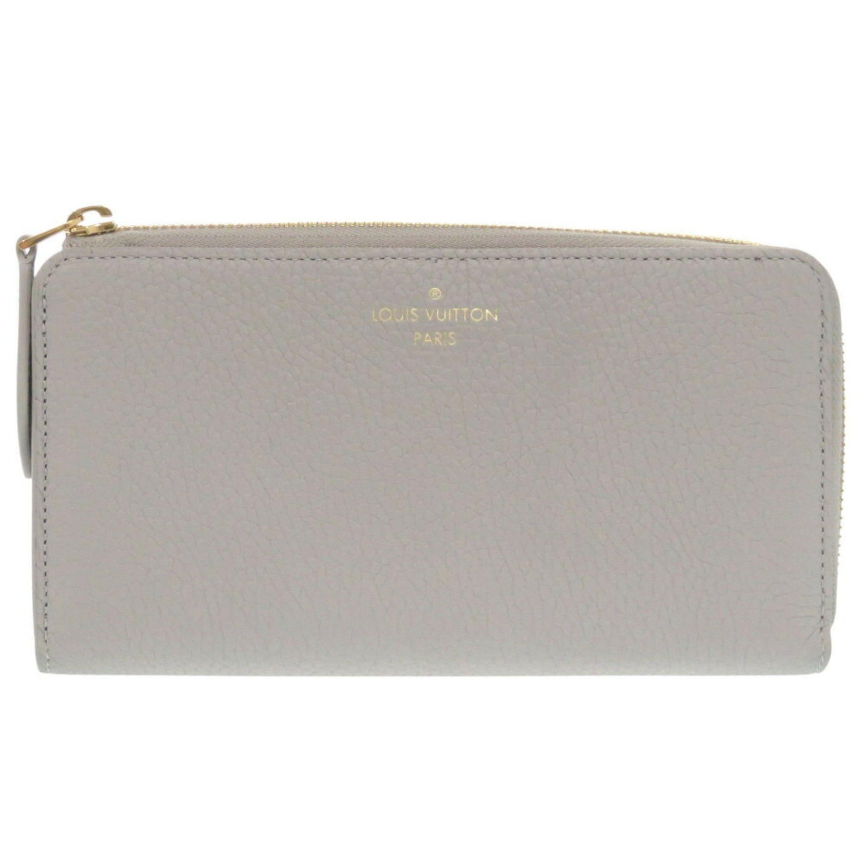 Louis Vuitton Portefeuille Comet Taurillon Leather Flint Gray L-Shaped Long Wallet LV VUITTON